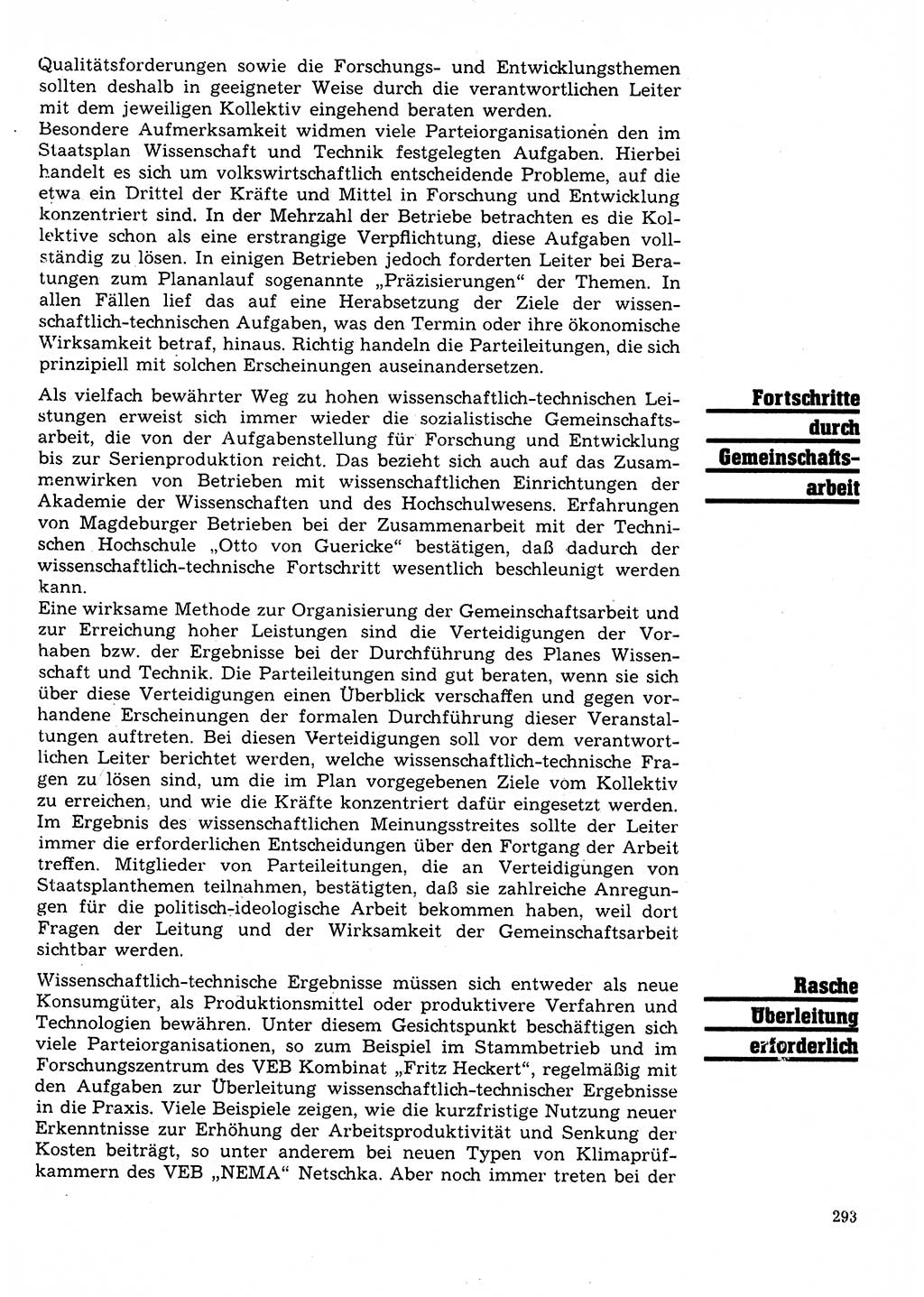 Neuer Weg (NW), Organ des Zentralkomitees (ZK) der SED (Sozialistische Einheitspartei Deutschlands) für Fragen des Parteilebens, 28. Jahrgang [Deutsche Demokratische Republik (DDR)] 1973, Seite 293 (NW ZK SED DDR 1973, S. 293)