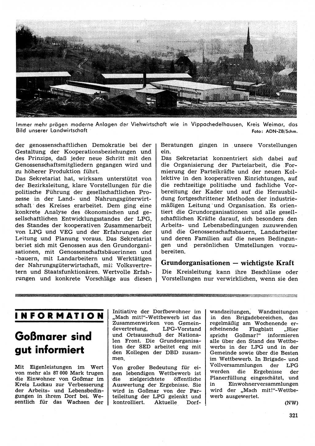 Neuer Weg (NW), Organ des Zentralkomitees (ZK) der SED (Sozialistische Einheitspartei Deutschlands) für Fragen des Parteilebens, 28. Jahrgang [Deutsche Demokratische Republik (DDR)] 1973, Seite 321 (NW ZK SED DDR 1973, S. 321)