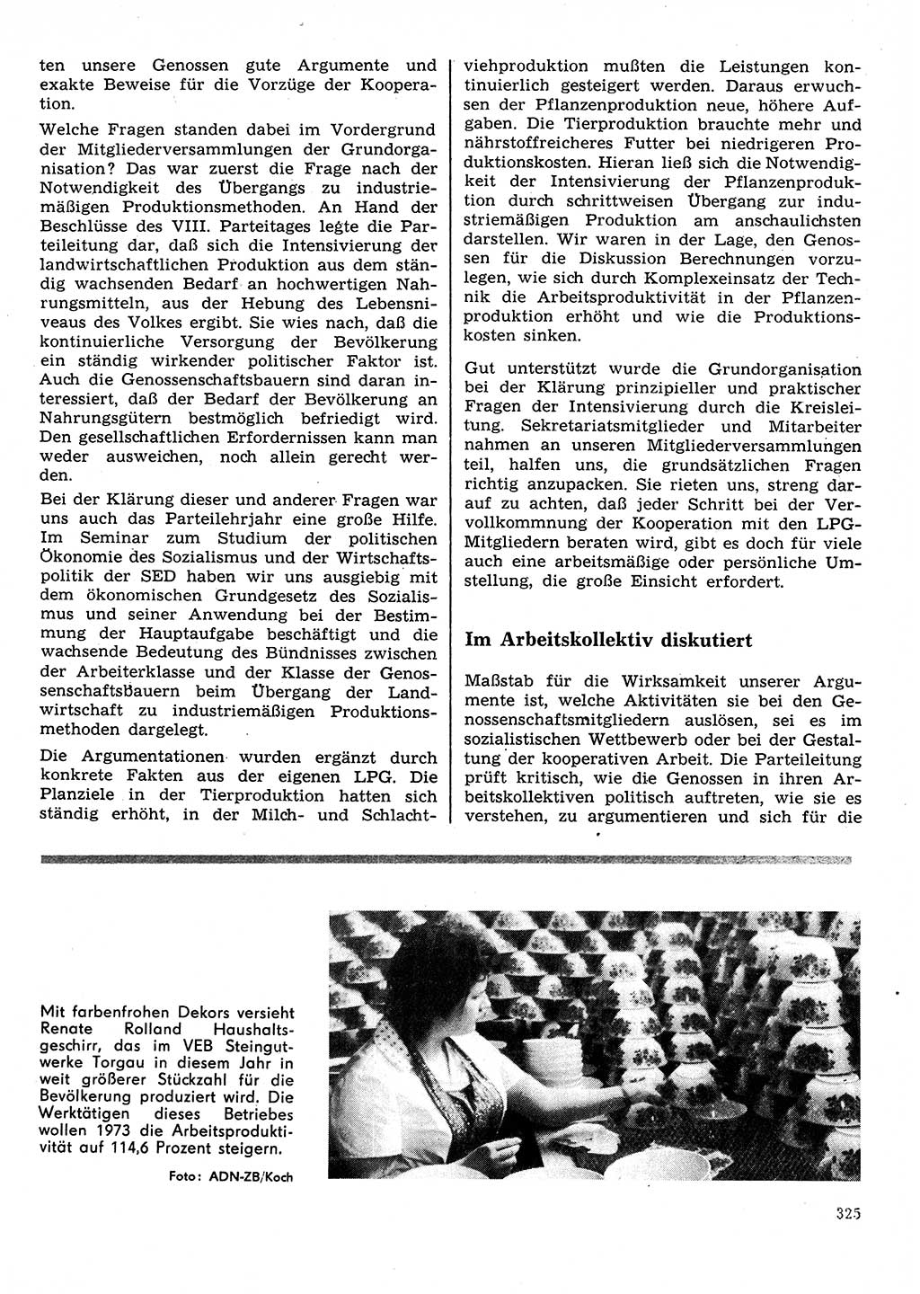 Neuer Weg (NW), Organ des Zentralkomitees (ZK) der SED (Sozialistische Einheitspartei Deutschlands) für Fragen des Parteilebens, 28. Jahrgang [Deutsche Demokratische Republik (DDR)] 1973, Seite 325 (NW ZK SED DDR 1973, S. 325)