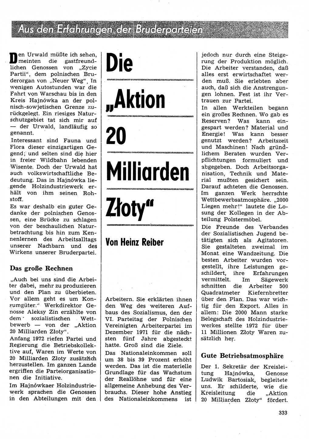 Neuer Weg (NW), Organ des Zentralkomitees (ZK) der SED (Sozialistische Einheitspartei Deutschlands) für Fragen des Parteilebens, 28. Jahrgang [Deutsche Demokratische Republik (DDR)] 1973, Seite 333 (NW ZK SED DDR 1973, S. 333)