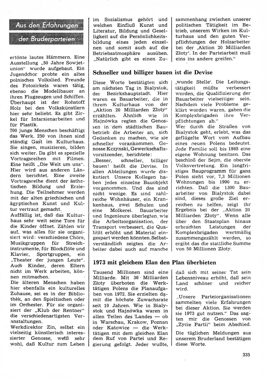 Neuer Weg (NW), Organ des Zentralkomitees (ZK) der SED (Sozialistische Einheitspartei Deutschlands) für Fragen des Parteilebens, 28. Jahrgang [Deutsche Demokratische Republik (DDR)] 1973, Seite 335 (NW ZK SED DDR 1973, S. 335)