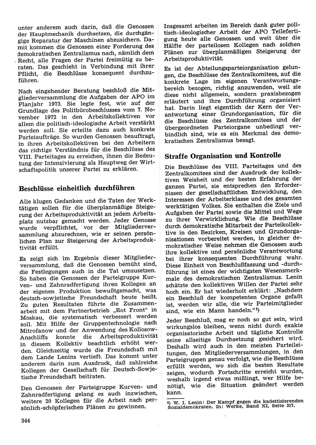 Neuer Weg (NW), Organ des Zentralkomitees (ZK) der SED (Sozialistische Einheitspartei Deutschlands) für Fragen des Parteilebens, 28. Jahrgang [Deutsche Demokratische Republik (DDR)] 1973, Seite 344 (NW ZK SED DDR 1973, S. 344)