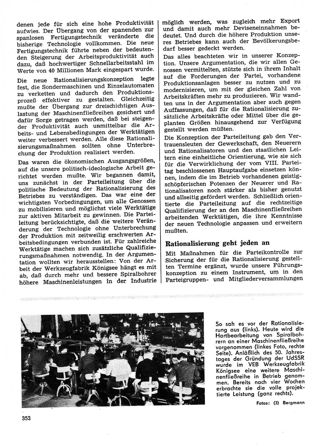 Neuer Weg (NW), Organ des Zentralkomitees (ZK) der SED (Sozialistische Einheitspartei Deutschlands) für Fragen des Parteilebens, 28. Jahrgang [Deutsche Demokratische Republik (DDR)] 1973, Seite 352 (NW ZK SED DDR 1973, S. 352)