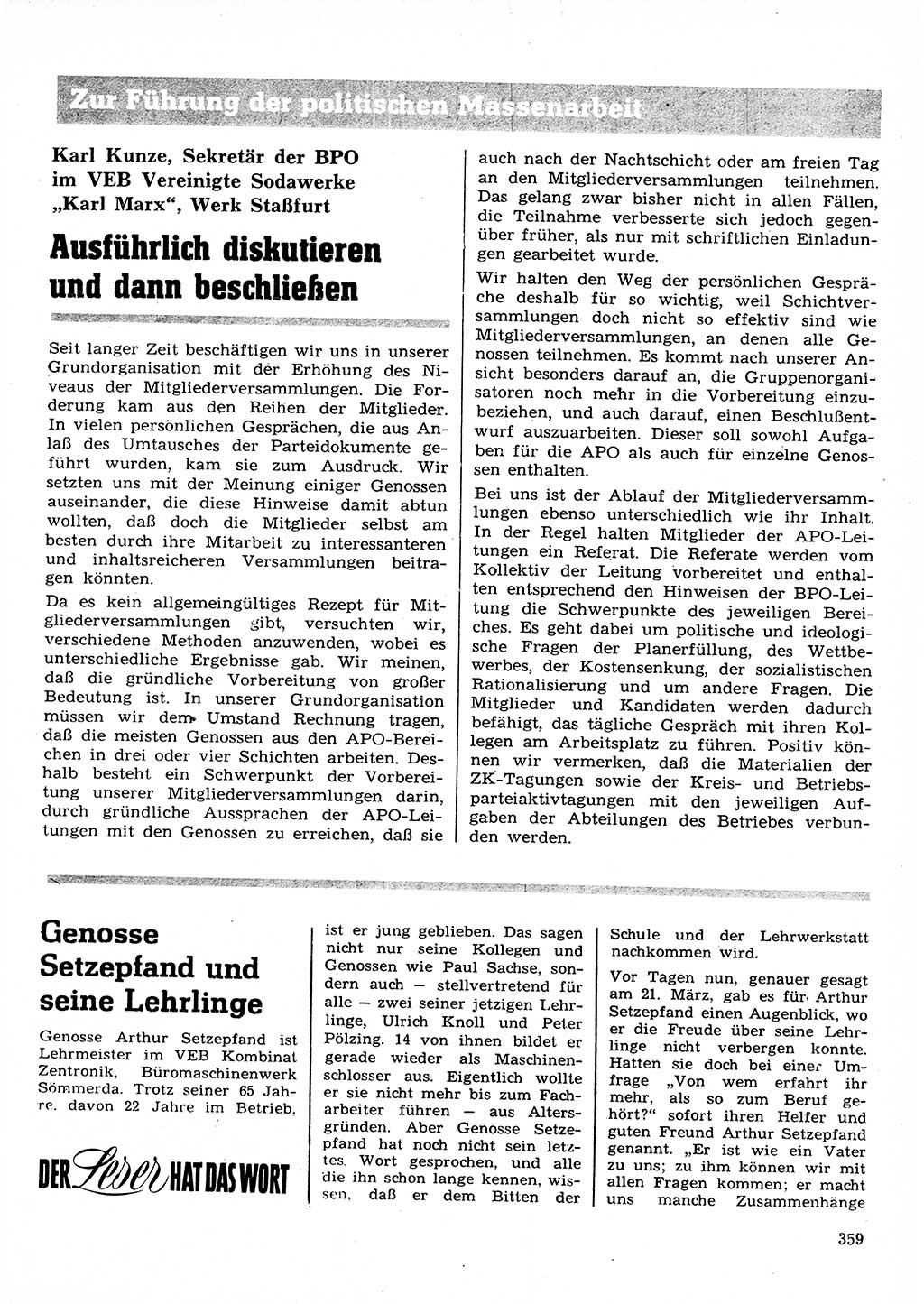 Neuer Weg (NW), Organ des Zentralkomitees (ZK) der SED (Sozialistische Einheitspartei Deutschlands) für Fragen des Parteilebens, 28. Jahrgang [Deutsche Demokratische Republik (DDR)] 1973, Seite 359 (NW ZK SED DDR 1973, S. 359)
