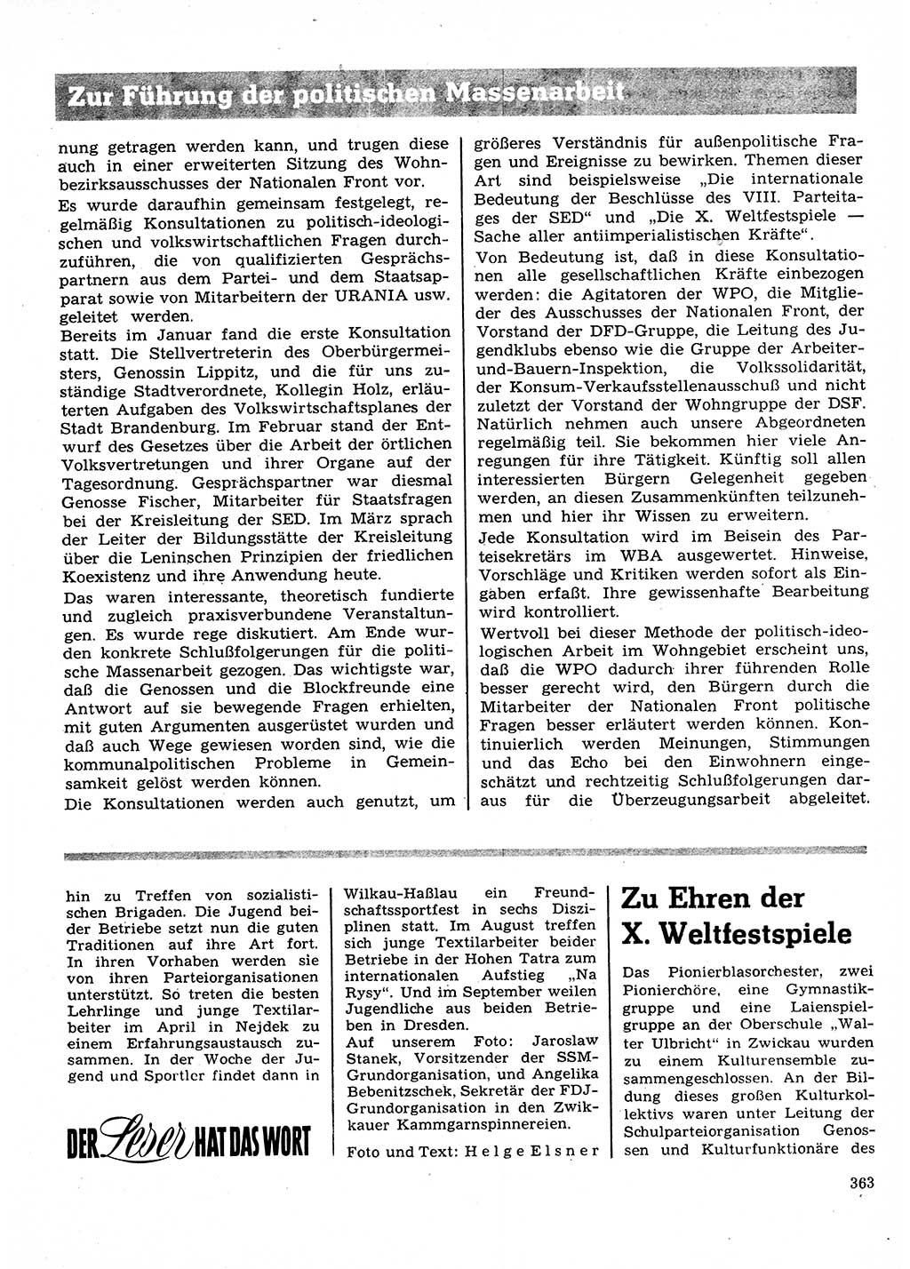 Neuer Weg (NW), Organ des Zentralkomitees (ZK) der SED (Sozialistische Einheitspartei Deutschlands) für Fragen des Parteilebens, 28. Jahrgang [Deutsche Demokratische Republik (DDR)] 1973, Seite 363 (NW ZK SED DDR 1973, S. 363)
