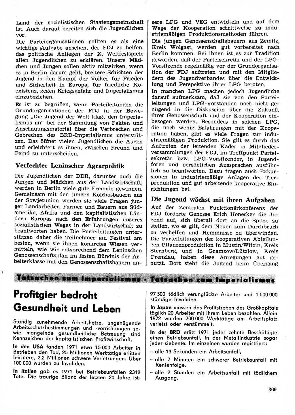 Neuer Weg (NW), Organ des Zentralkomitees (ZK) der SED (Sozialistische Einheitspartei Deutschlands) für Fragen des Parteilebens, 28. Jahrgang [Deutsche Demokratische Republik (DDR)] 1973, Seite 369 (NW ZK SED DDR 1973, S. 369)