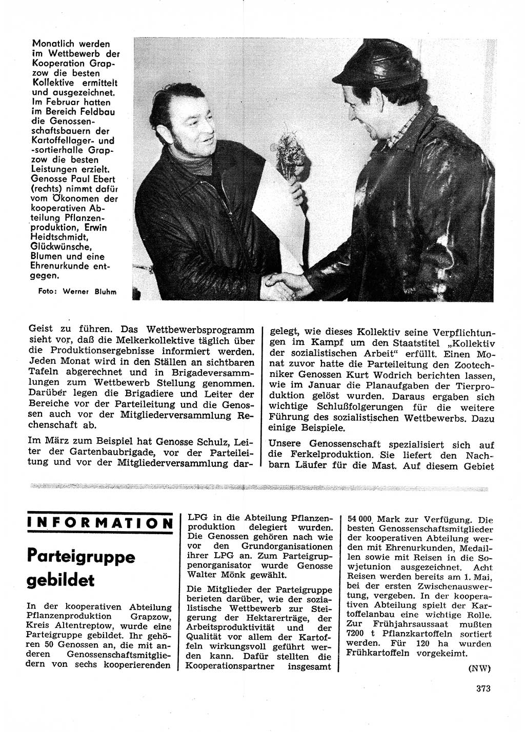 Neuer Weg (NW), Organ des Zentralkomitees (ZK) der SED (Sozialistische Einheitspartei Deutschlands) für Fragen des Parteilebens, 28. Jahrgang [Deutsche Demokratische Republik (DDR)] 1973, Seite 373 (NW ZK SED DDR 1973, S. 373)