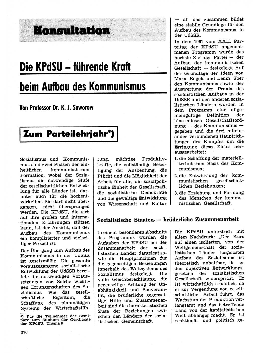 Neuer Weg (NW), Organ des Zentralkomitees (ZK) der SED (Sozialistische Einheitspartei Deutschlands) für Fragen des Parteilebens, 28. Jahrgang [Deutsche Demokratische Republik (DDR)] 1973, Seite 376 (NW ZK SED DDR 1973, S. 376)