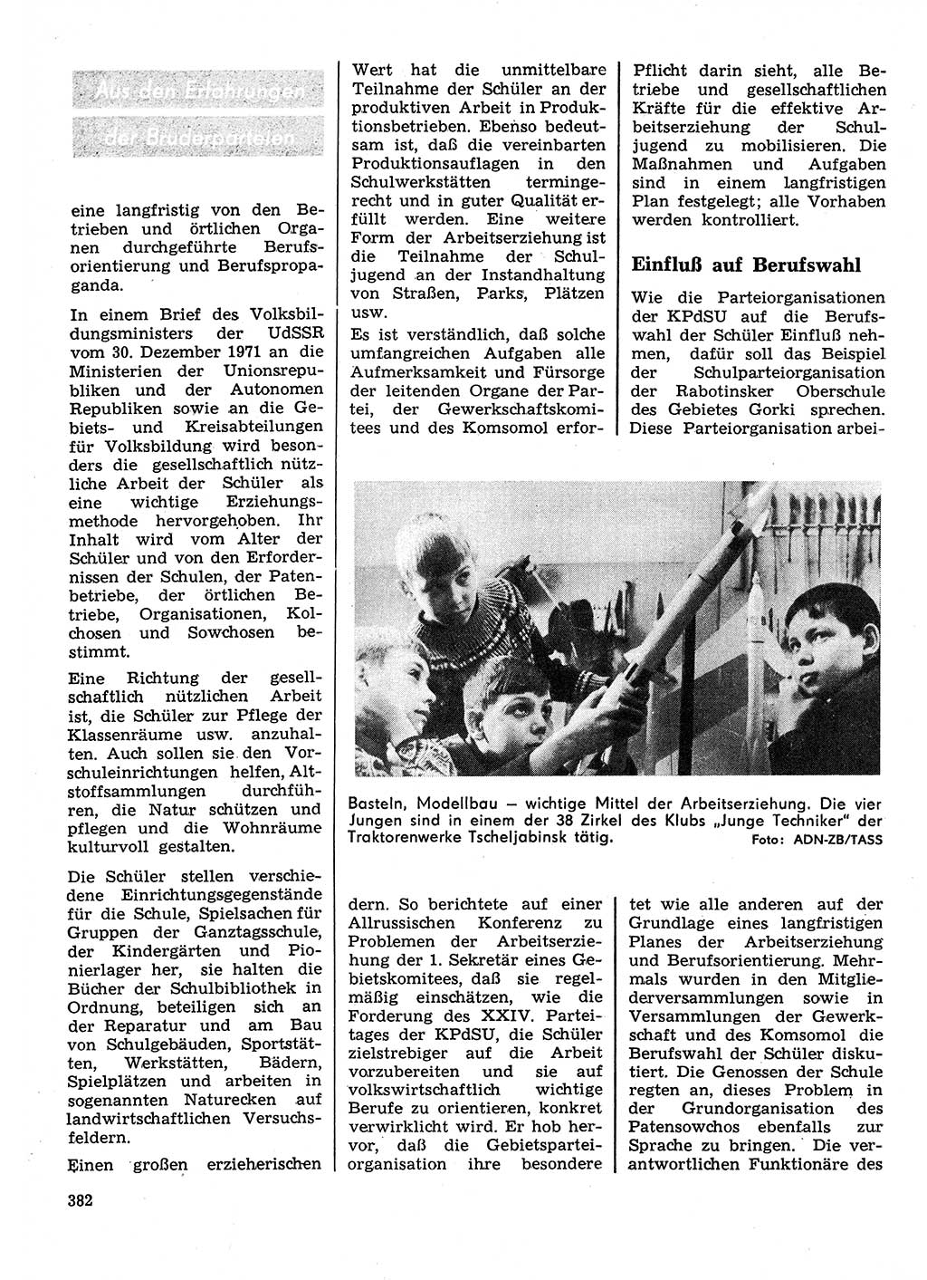 Neuer Weg (NW), Organ des Zentralkomitees (ZK) der SED (Sozialistische Einheitspartei Deutschlands) für Fragen des Parteilebens, 28. Jahrgang [Deutsche Demokratische Republik (DDR)] 1973, Seite 382 (NW ZK SED DDR 1973, S. 382)