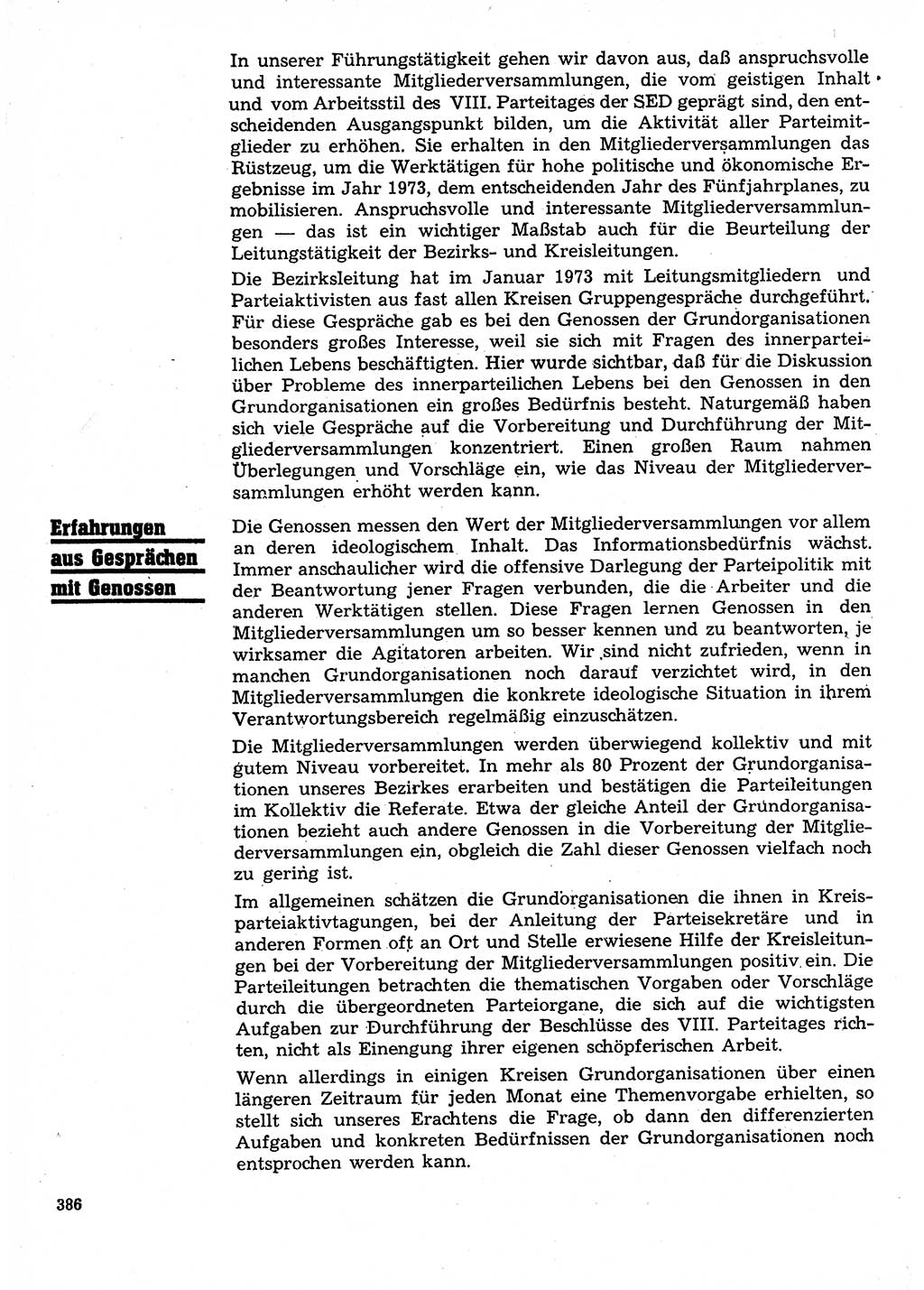 Neuer Weg (NW), Organ des Zentralkomitees (ZK) der SED (Sozialistische Einheitspartei Deutschlands) für Fragen des Parteilebens, 28. Jahrgang [Deutsche Demokratische Republik (DDR)] 1973, Seite 386 (NW ZK SED DDR 1973, S. 386)