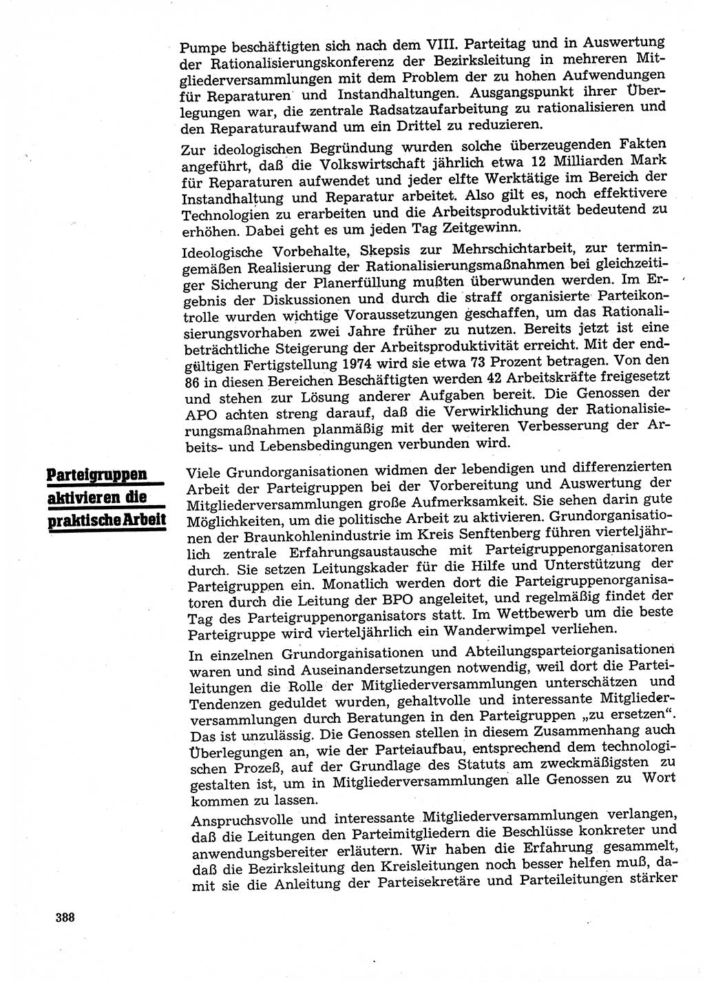 Neuer Weg (NW), Organ des Zentralkomitees (ZK) der SED (Sozialistische Einheitspartei Deutschlands) für Fragen des Parteilebens, 28. Jahrgang [Deutsche Demokratische Republik (DDR)] 1973, Seite 388 (NW ZK SED DDR 1973, S. 388)