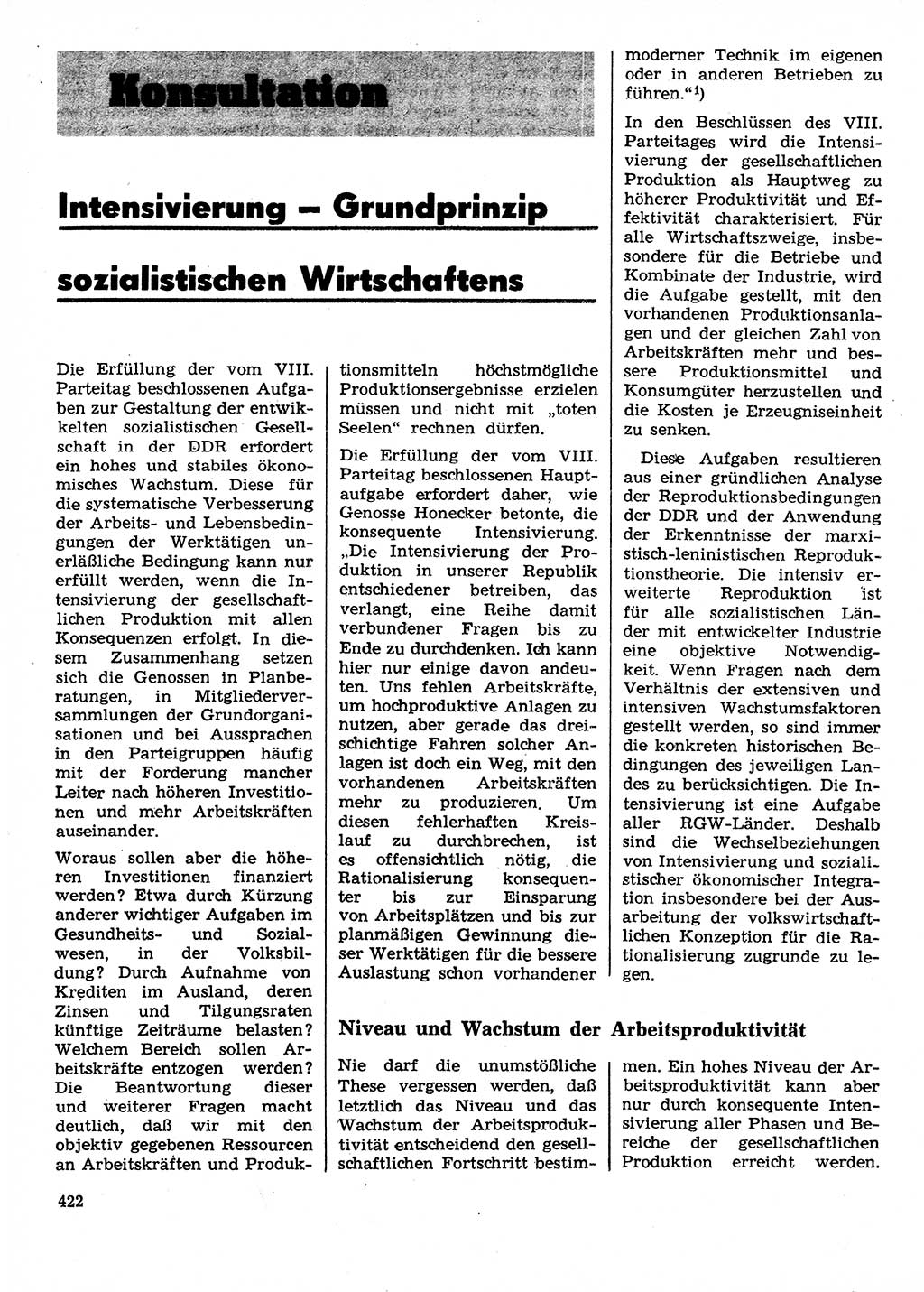 Neuer Weg (NW), Organ des Zentralkomitees (ZK) der SED (Sozialistische Einheitspartei Deutschlands) für Fragen des Parteilebens, 28. Jahrgang [Deutsche Demokratische Republik (DDR)] 1973, Seite 422 (NW ZK SED DDR 1973, S. 422)