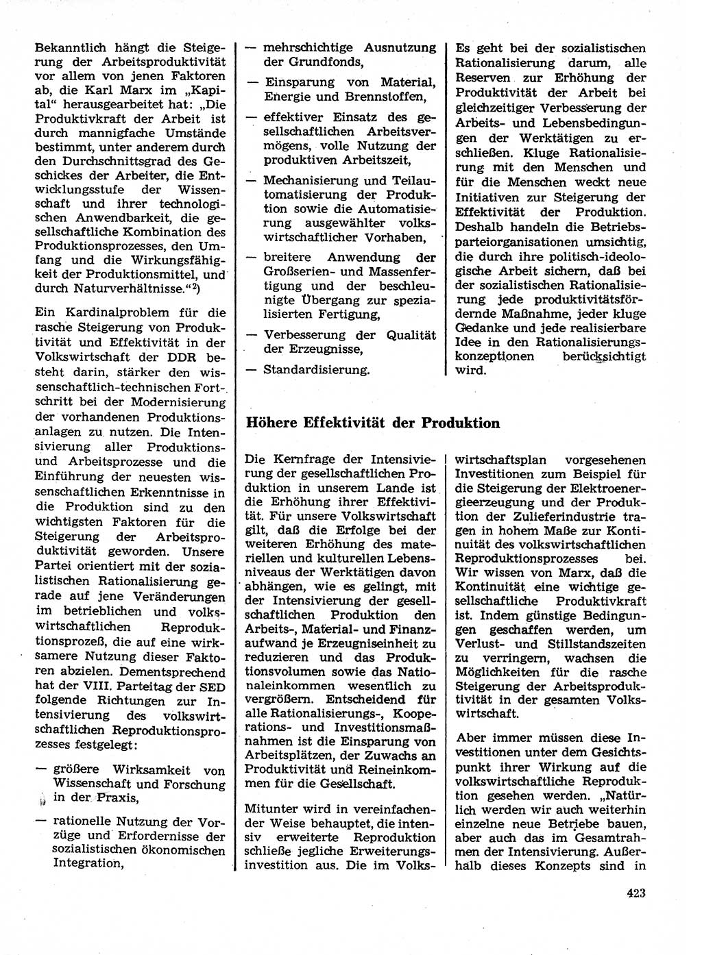 Neuer Weg (NW), Organ des Zentralkomitees (ZK) der SED (Sozialistische Einheitspartei Deutschlands) für Fragen des Parteilebens, 28. Jahrgang [Deutsche Demokratische Republik (DDR)] 1973, Seite 423 (NW ZK SED DDR 1973, S. 423)