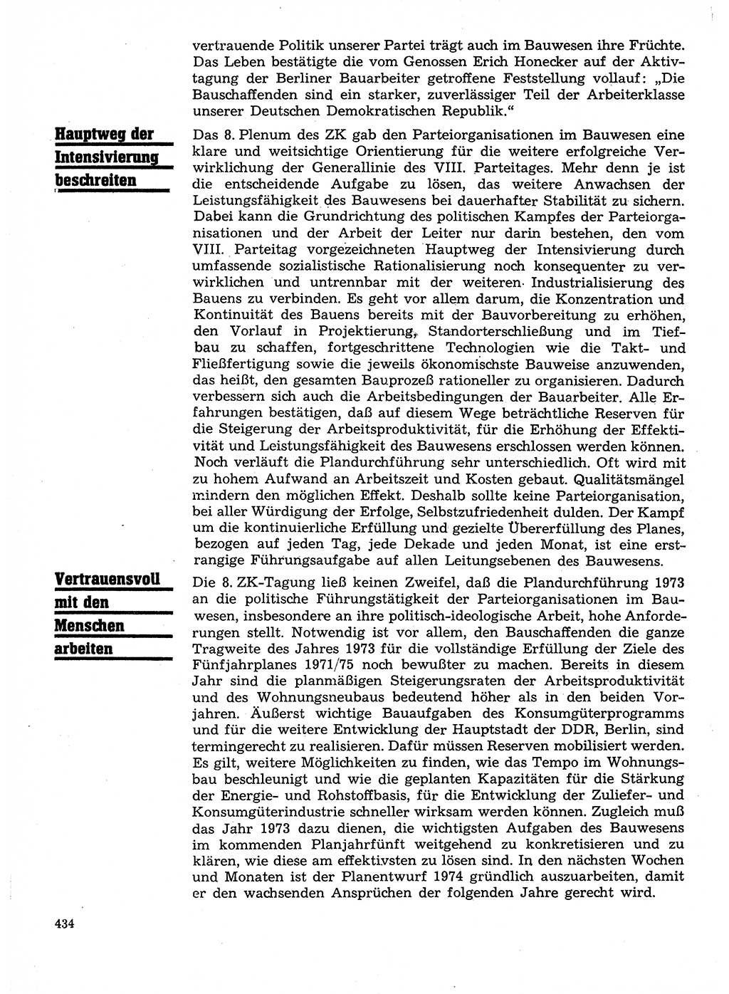 Neuer Weg (NW), Organ des Zentralkomitees (ZK) der SED (Sozialistische Einheitspartei Deutschlands) für Fragen des Parteilebens, 28. Jahrgang [Deutsche Demokratische Republik (DDR)] 1973, Seite 434 (NW ZK SED DDR 1973, S. 434)