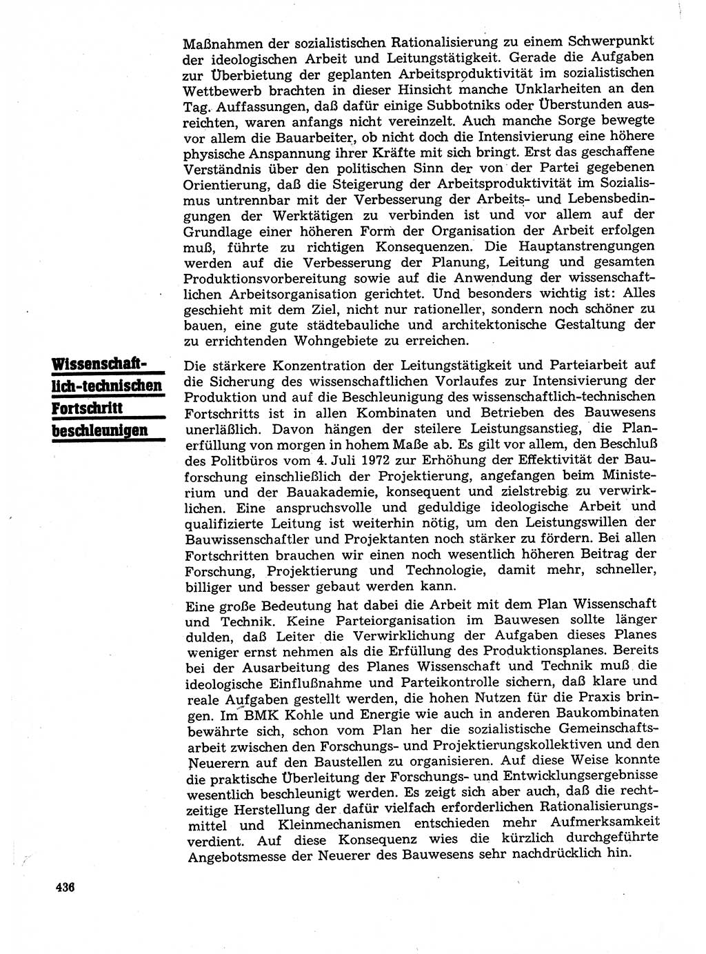 Neuer Weg (NW), Organ des Zentralkomitees (ZK) der SED (Sozialistische Einheitspartei Deutschlands) für Fragen des Parteilebens, 28. Jahrgang [Deutsche Demokratische Republik (DDR)] 1973, Seite 436 (NW ZK SED DDR 1973, S. 436)