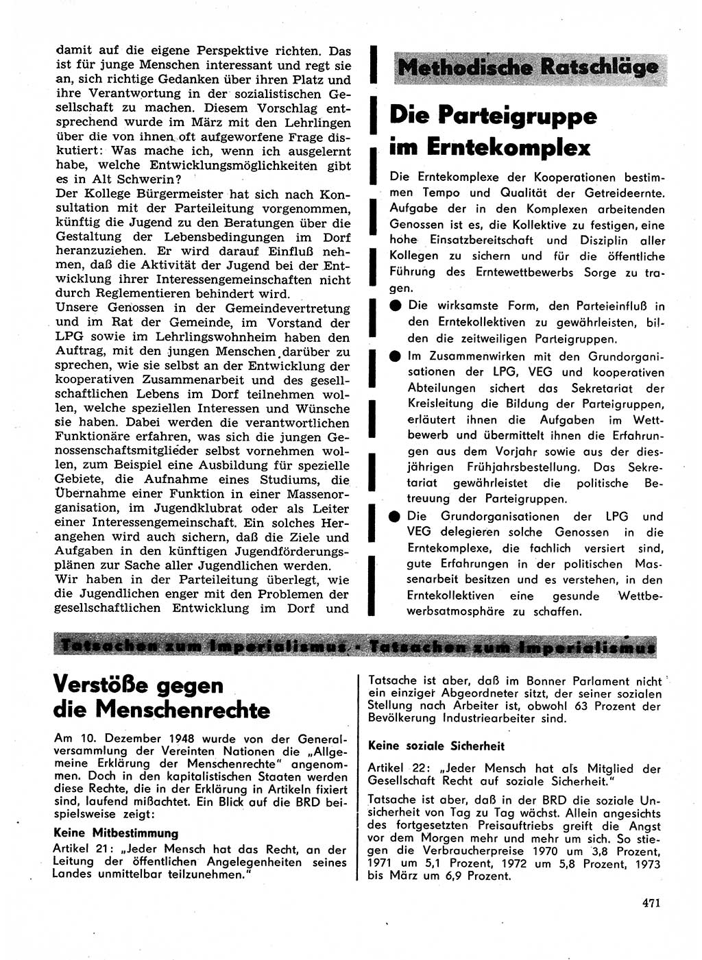 Neuer Weg (NW), Organ des Zentralkomitees (ZK) der SED (Sozialistische Einheitspartei Deutschlands) für Fragen des Parteilebens, 28. Jahrgang [Deutsche Demokratische Republik (DDR)] 1973, Seite 471 (NW ZK SED DDR 1973, S. 471)