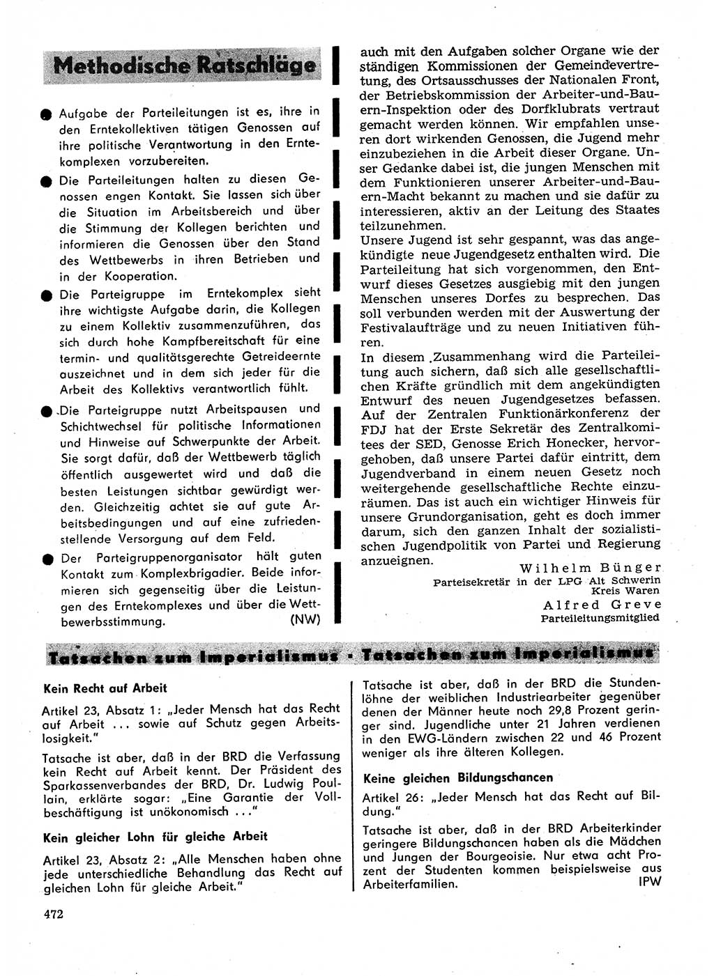 Neuer Weg (NW), Organ des Zentralkomitees (ZK) der SED (Sozialistische Einheitspartei Deutschlands) für Fragen des Parteilebens, 28. Jahrgang [Deutsche Demokratische Republik (DDR)] 1973, Seite 472 (NW ZK SED DDR 1973, S. 472)