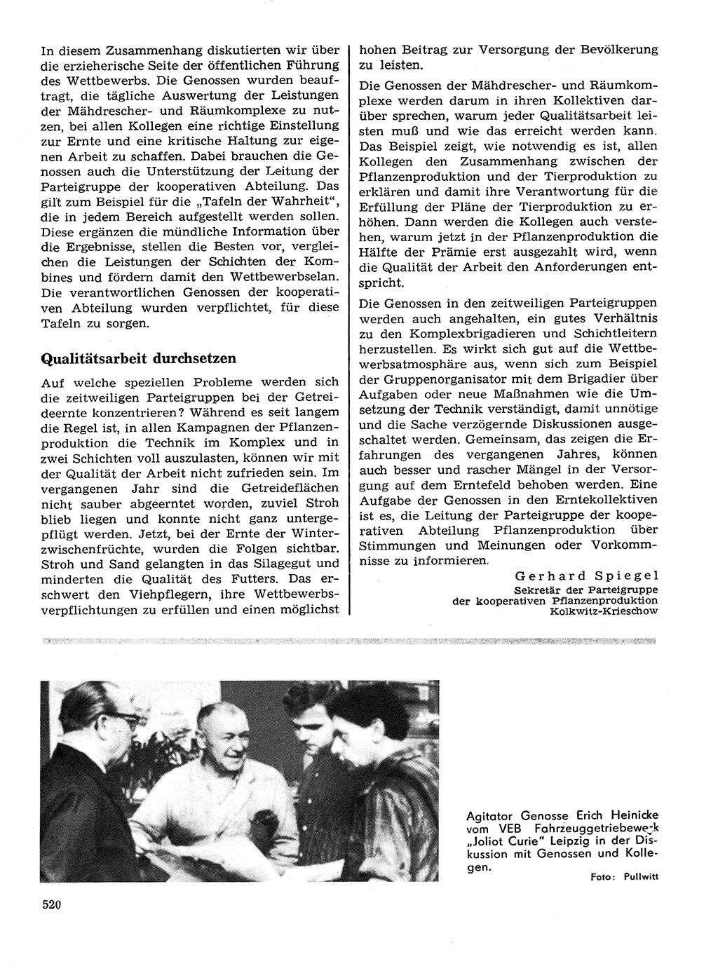 Neuer Weg (NW), Organ des Zentralkomitees (ZK) der SED (Sozialistische Einheitspartei Deutschlands) für Fragen des Parteilebens, 28. Jahrgang [Deutsche Demokratische Republik (DDR)] 1973, Seite 520 (NW ZK SED DDR 1973, S. 520)