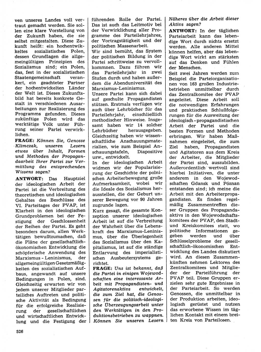 Neuer Weg (NW), Organ des Zentralkomitees (ZK) der SED (Sozialistische Einheitspartei Deutschlands) für Fragen des Parteilebens, 28. Jahrgang [Deutsche Demokratische Republik (DDR)] 1973, Seite 526 (NW ZK SED DDR 1973, S. 526)