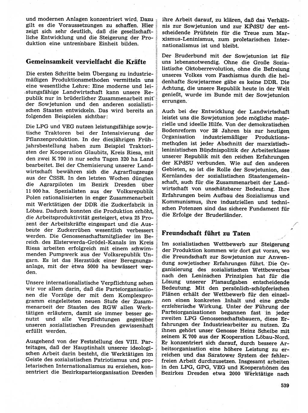 Neuer Weg (NW), Organ des Zentralkomitees (ZK) der SED (Sozialistische Einheitspartei Deutschlands) für Fragen des Parteilebens, 28. Jahrgang [Deutsche Demokratische Republik (DDR)] 1973, Seite 539 (NW ZK SED DDR 1973, S. 539)