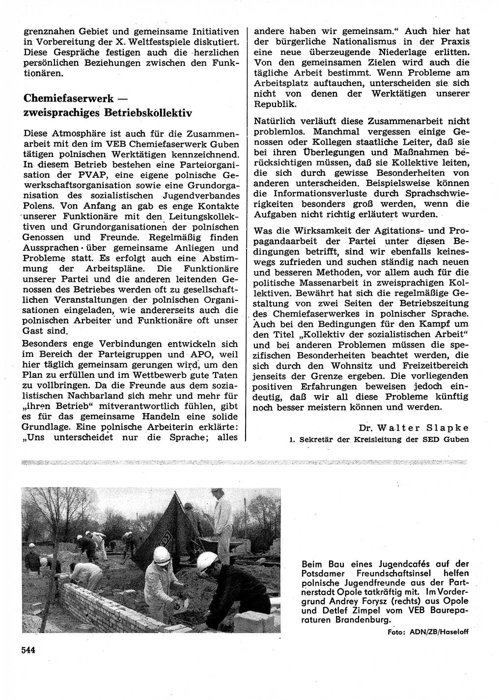 Neuer Weg (NW), Organ des Zentralkomitees (ZK) der SED (Sozialistische Einheitspartei Deutschlands) für Fragen des Parteilebens, 28. Jahrgang [Deutsche Demokratische Republik (DDR)] 1973, Seite 544 (NW ZK SED DDR 1973, S. 544)