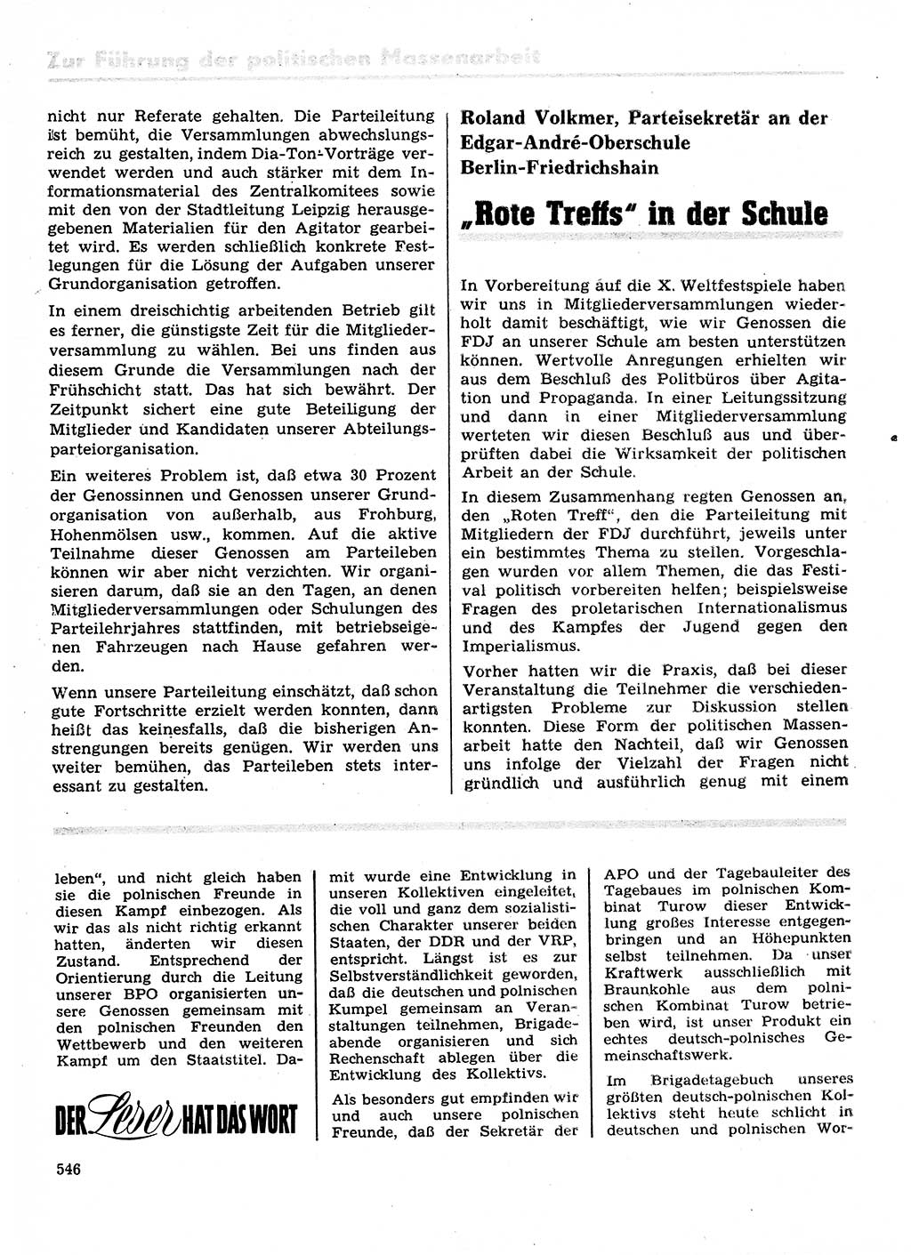 Neuer Weg (NW), Organ des Zentralkomitees (ZK) der SED (Sozialistische Einheitspartei Deutschlands) für Fragen des Parteilebens, 28. Jahrgang [Deutsche Demokratische Republik (DDR)] 1973, Seite 546 (NW ZK SED DDR 1973, S. 546)