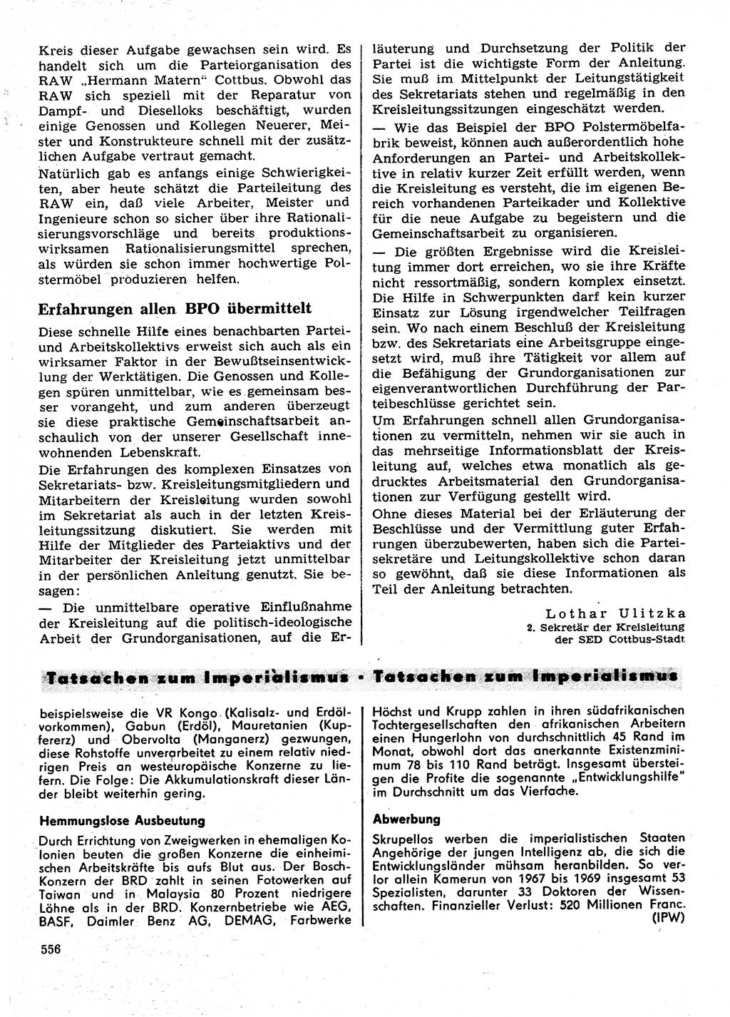 Neuer Weg (NW), Organ des Zentralkomitees (ZK) der SED (Sozialistische Einheitspartei Deutschlands) für Fragen des Parteilebens, 28. Jahrgang [Deutsche Demokratische Republik (DDR)] 1973, Seite 556 (NW ZK SED DDR 1973, S. 556)