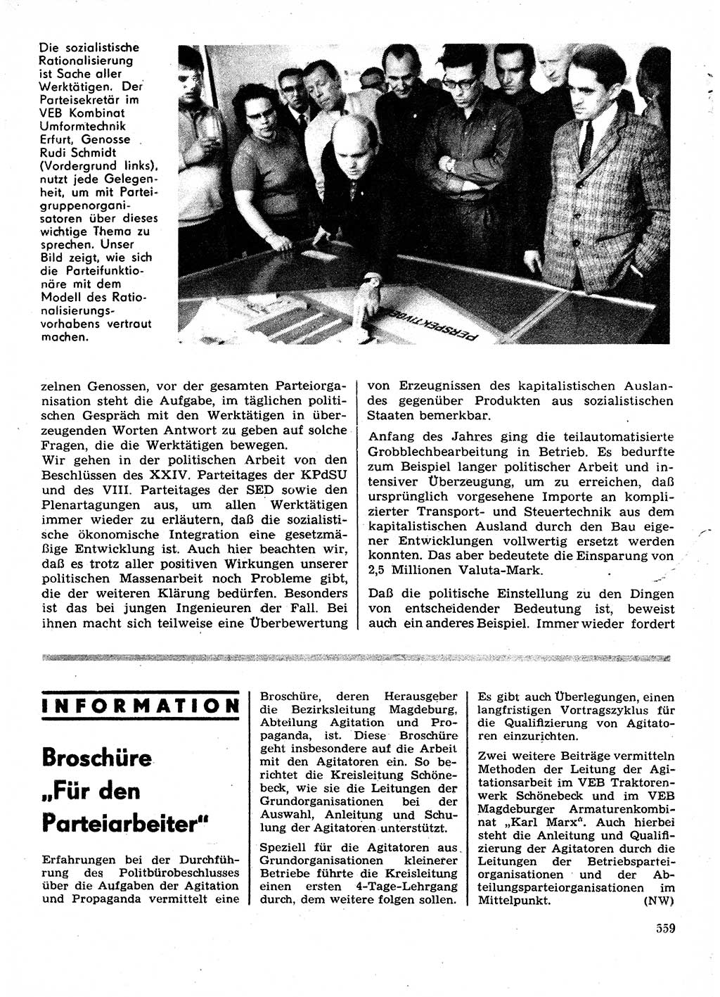 Neuer Weg (NW), Organ des Zentralkomitees (ZK) der SED (Sozialistische Einheitspartei Deutschlands) für Fragen des Parteilebens, 28. Jahrgang [Deutsche Demokratische Republik (DDR)] 1973, Seite 559 (NW ZK SED DDR 1973, S. 559)