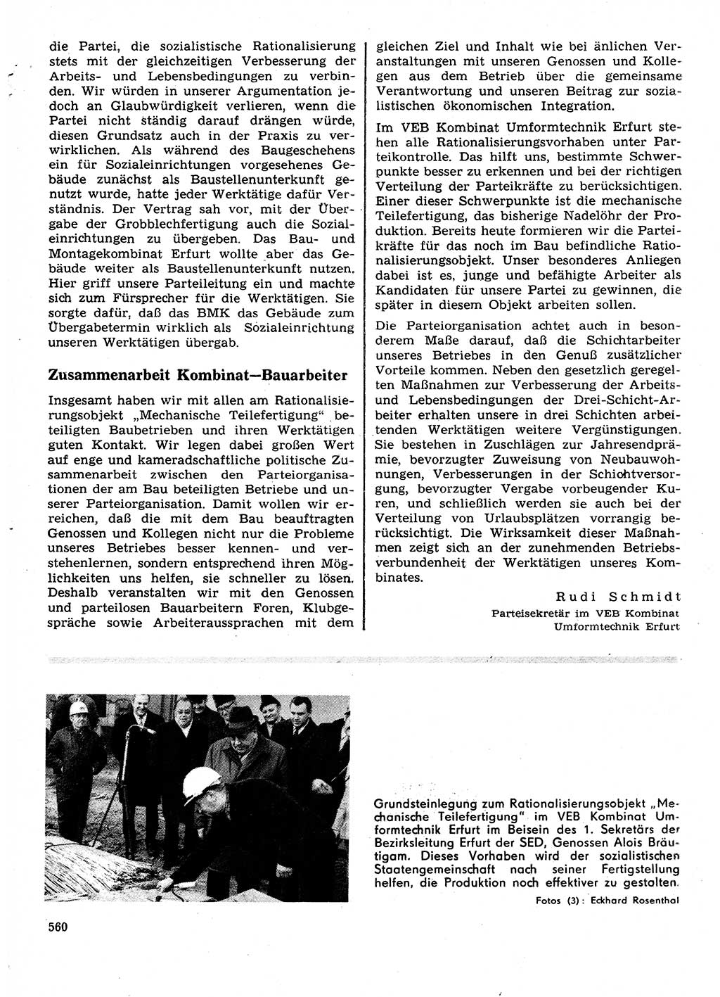 Neuer Weg (NW), Organ des Zentralkomitees (ZK) der SED (Sozialistische Einheitspartei Deutschlands) für Fragen des Parteilebens, 28. Jahrgang [Deutsche Demokratische Republik (DDR)] 1973, Seite 560 (NW ZK SED DDR 1973, S. 560)
