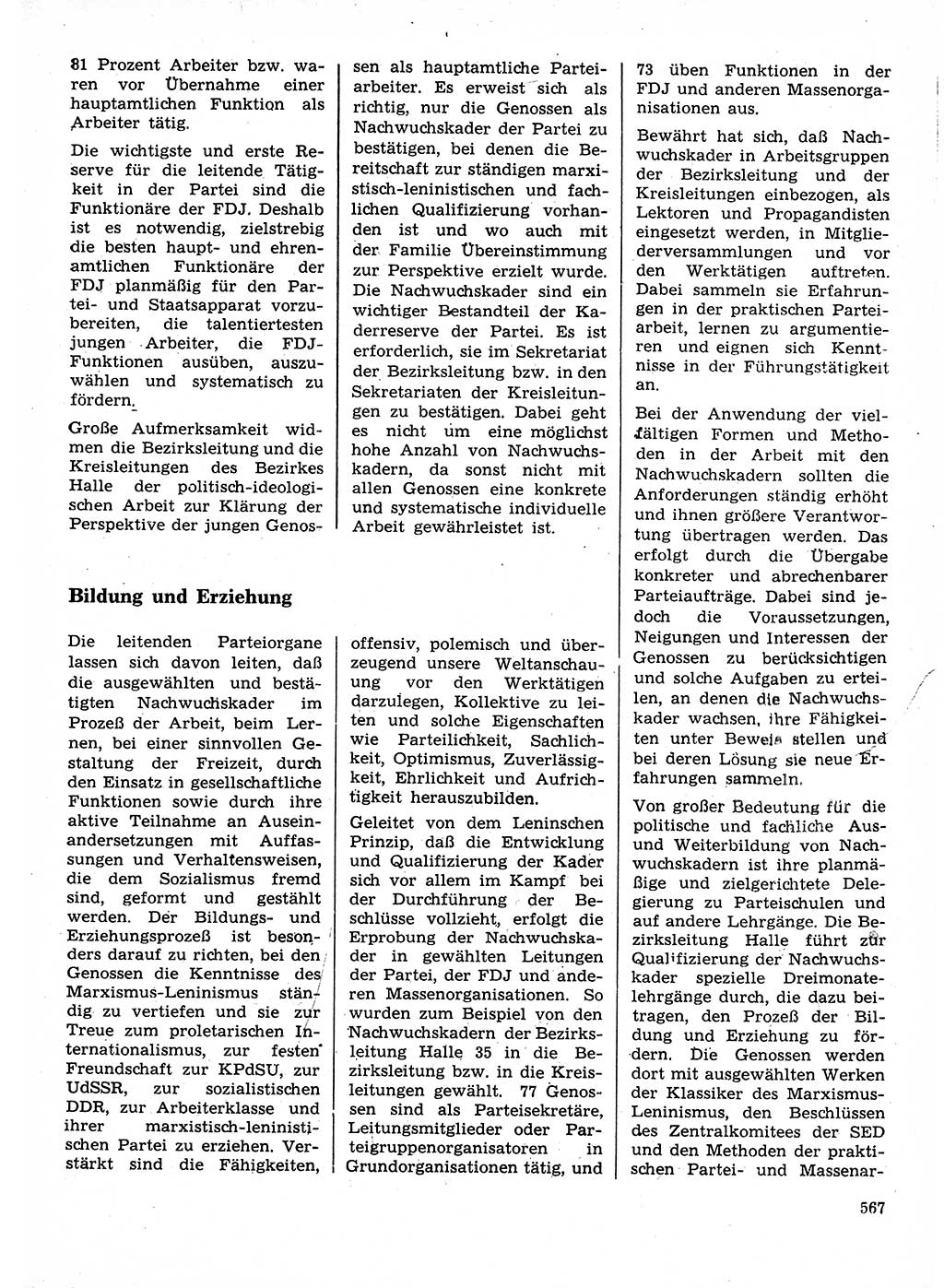 Neuer Weg (NW), Organ des Zentralkomitees (ZK) der SED (Sozialistische Einheitspartei Deutschlands) für Fragen des Parteilebens, 28. Jahrgang [Deutsche Demokratische Republik (DDR)] 1973, Seite 567 (NW ZK SED DDR 1973, S. 567)
