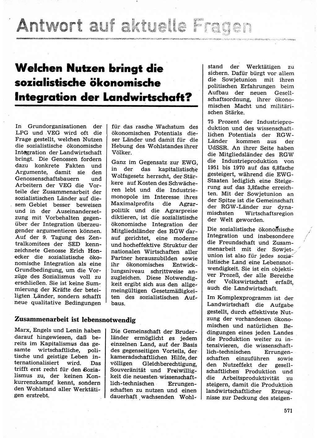 Neuer Weg (NW), Organ des Zentralkomitees (ZK) der SED (Sozialistische Einheitspartei Deutschlands) für Fragen des Parteilebens, 28. Jahrgang [Deutsche Demokratische Republik (DDR)] 1973, Seite 571 (NW ZK SED DDR 1973, S. 571)