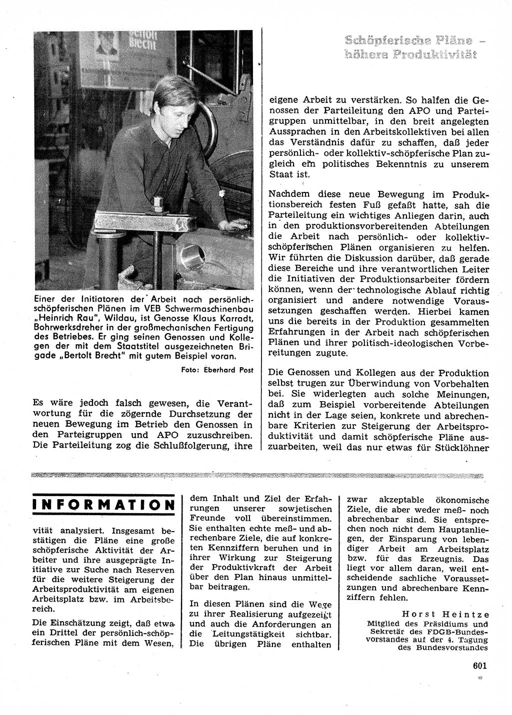 Neuer Weg (NW), Organ des Zentralkomitees (ZK) der SED (Sozialistische Einheitspartei Deutschlands) für Fragen des Parteilebens, 28. Jahrgang [Deutsche Demokratische Republik (DDR)] 1973, Seite 601 (NW ZK SED DDR 1973, S. 601)