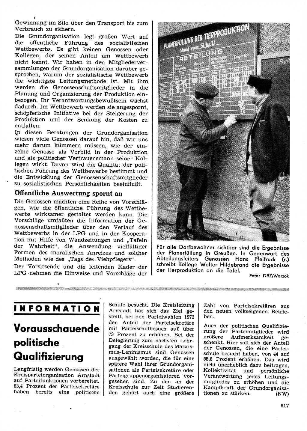 Neuer Weg (NW), Organ des Zentralkomitees (ZK) der SED (Sozialistische Einheitspartei Deutschlands) für Fragen des Parteilebens, 28. Jahrgang [Deutsche Demokratische Republik (DDR)] 1973, Seite 617 (NW ZK SED DDR 1973, S. 617)