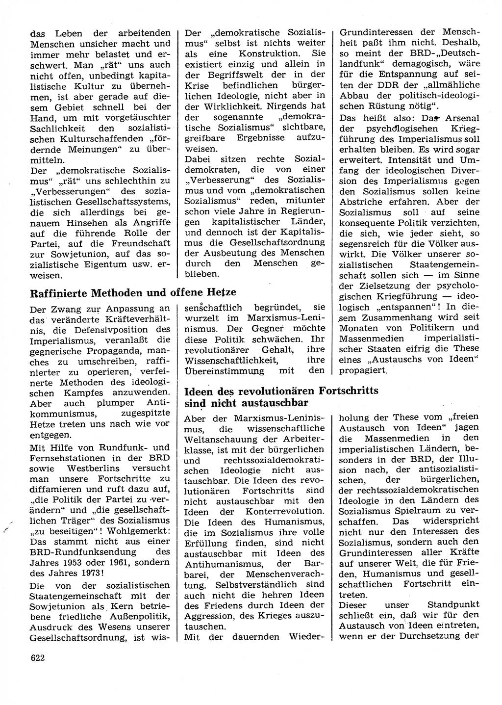 Neuer Weg (NW), Organ des Zentralkomitees (ZK) der SED (Sozialistische Einheitspartei Deutschlands) für Fragen des Parteilebens, 28. Jahrgang [Deutsche Demokratische Republik (DDR)] 1973, Seite 622 (NW ZK SED DDR 1973, S. 622)