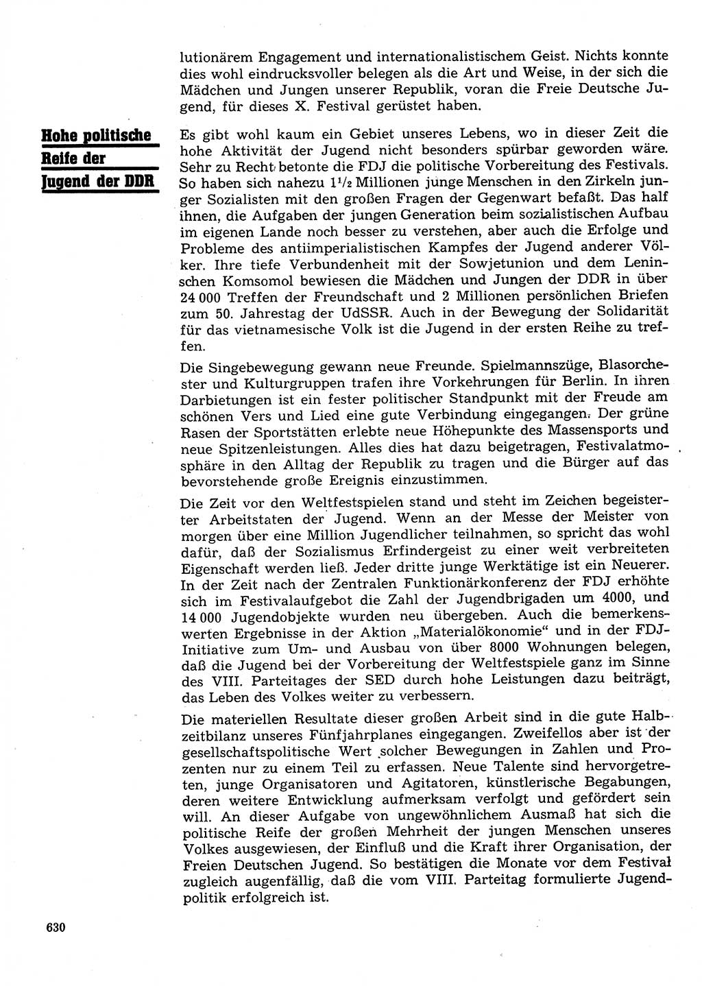 Neuer Weg (NW), Organ des Zentralkomitees (ZK) der SED (Sozialistische Einheitspartei Deutschlands) für Fragen des Parteilebens, 28. Jahrgang [Deutsche Demokratische Republik (DDR)] 1973, Seite 630 (NW ZK SED DDR 1973, S. 630)