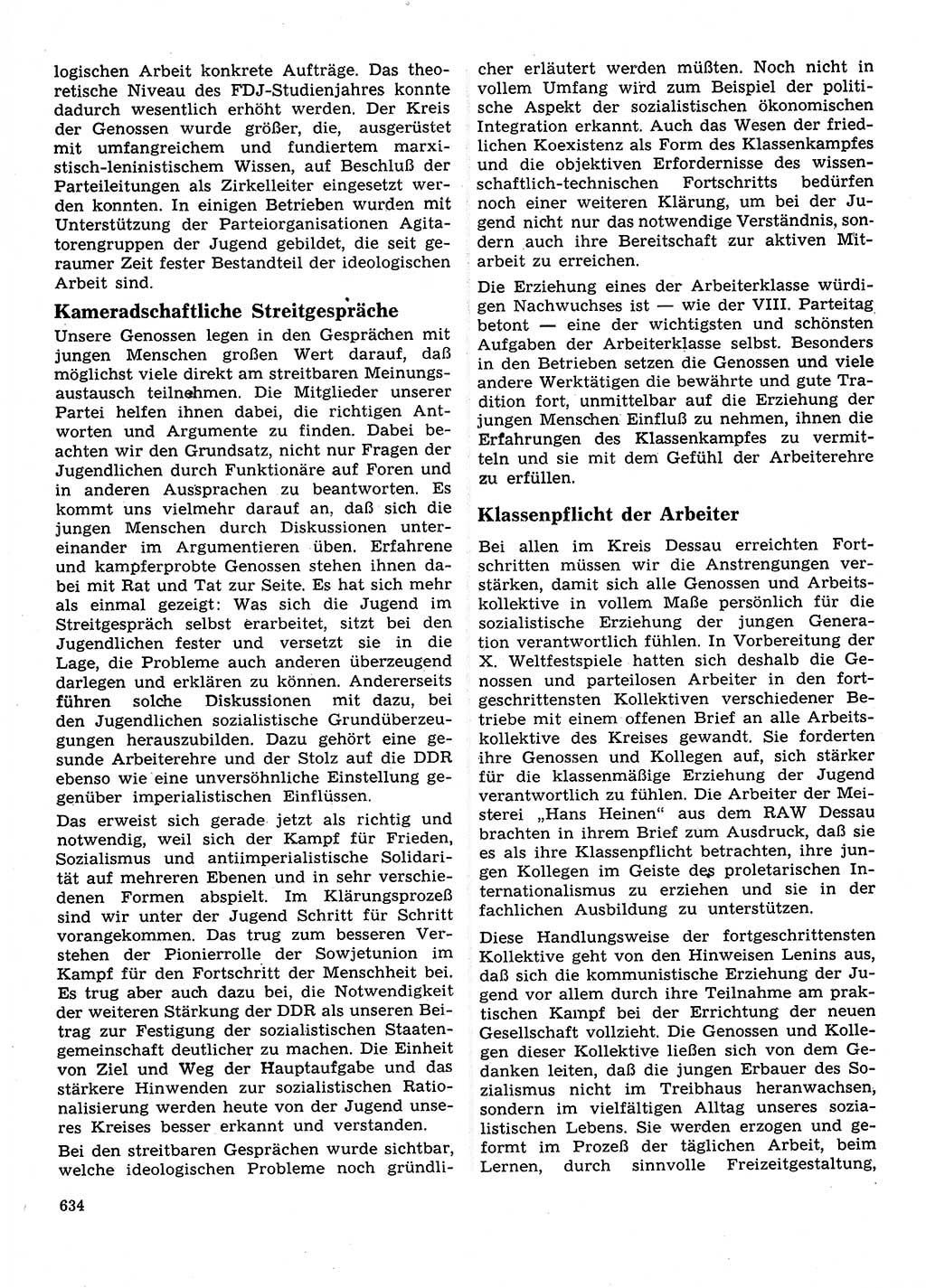 Neuer Weg (NW), Organ des Zentralkomitees (ZK) der SED (Sozialistische Einheitspartei Deutschlands) für Fragen des Parteilebens, 28. Jahrgang [Deutsche Demokratische Republik (DDR)] 1973, Seite 634 (NW ZK SED DDR 1973, S. 634)