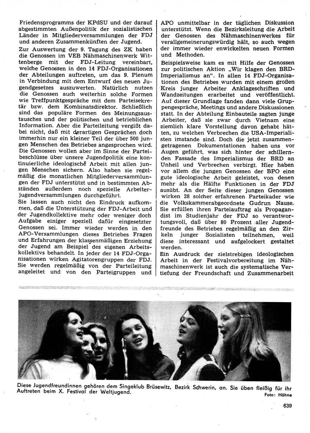Neuer Weg (NW), Organ des Zentralkomitees (ZK) der SED (Sozialistische Einheitspartei Deutschlands) für Fragen des Parteilebens, 28. Jahrgang [Deutsche Demokratische Republik (DDR)] 1973, Seite 639 (NW ZK SED DDR 1973, S. 639)