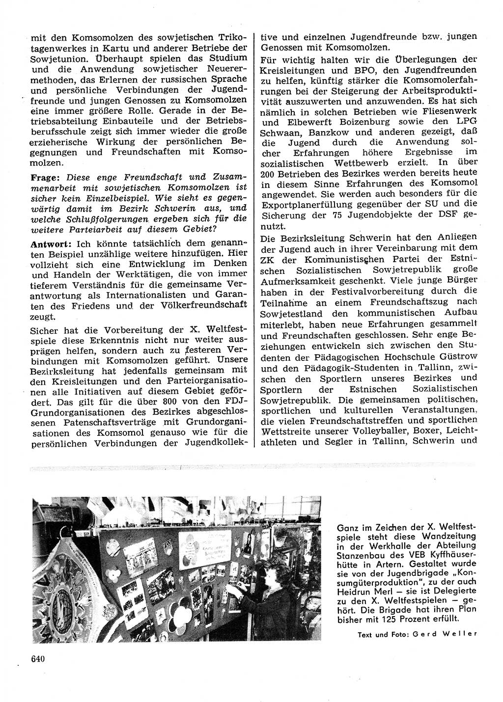 Neuer Weg (NW), Organ des Zentralkomitees (ZK) der SED (Sozialistische Einheitspartei Deutschlands) für Fragen des Parteilebens, 28. Jahrgang [Deutsche Demokratische Republik (DDR)] 1973, Seite 640 (NW ZK SED DDR 1973, S. 640)