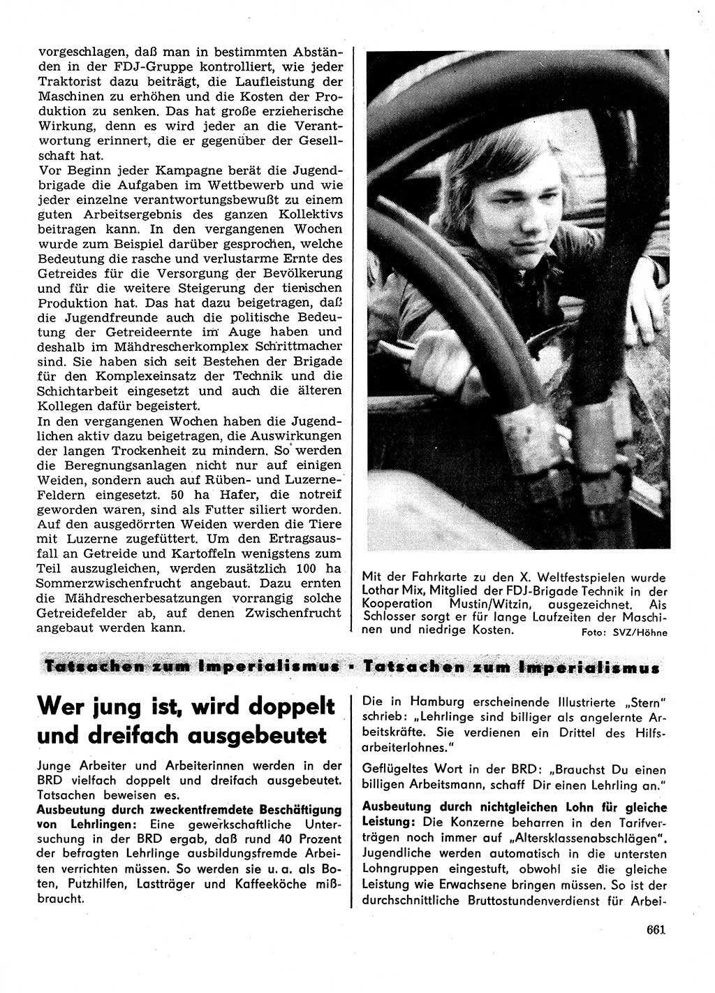 Neuer Weg (NW), Organ des Zentralkomitees (ZK) der SED (Sozialistische Einheitspartei Deutschlands) für Fragen des Parteilebens, 28. Jahrgang [Deutsche Demokratische Republik (DDR)] 1973, Seite 661 (NW ZK SED DDR 1973, S. 661)