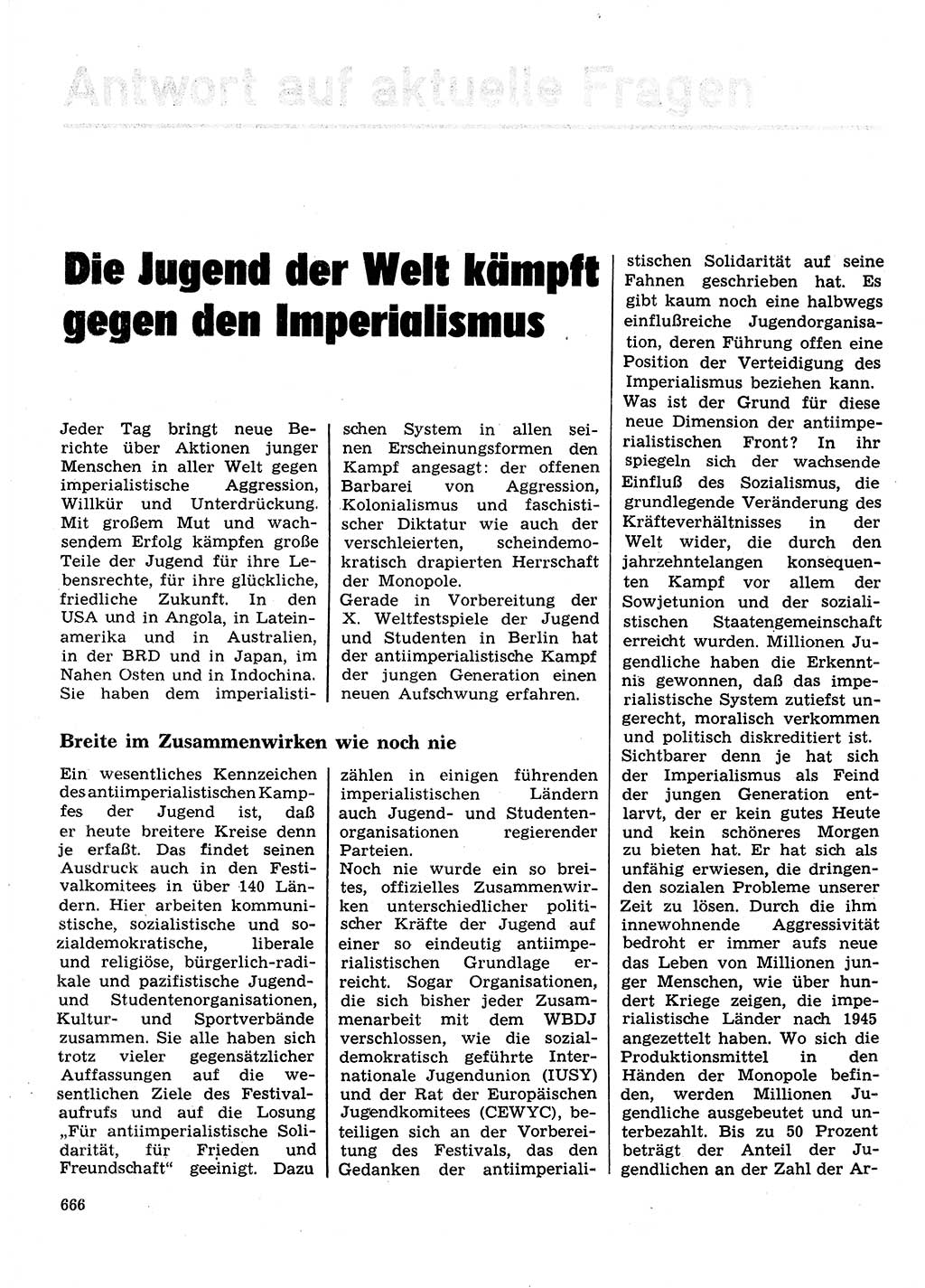 Neuer Weg (NW), Organ des Zentralkomitees (ZK) der SED (Sozialistische Einheitspartei Deutschlands) für Fragen des Parteilebens, 28. Jahrgang [Deutsche Demokratische Republik (DDR)] 1973, Seite 666 (NW ZK SED DDR 1973, S. 666)