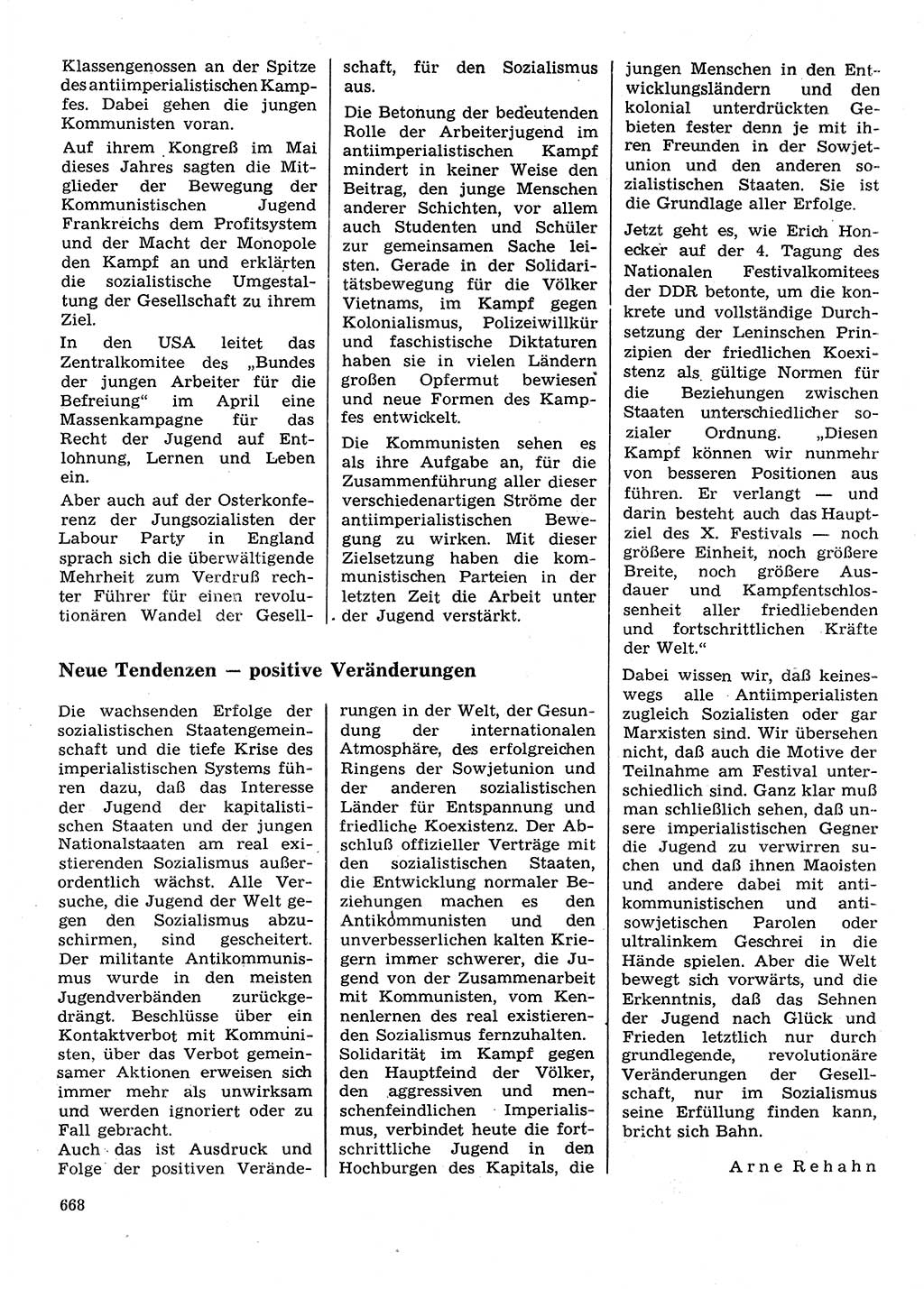 Neuer Weg (NW), Organ des Zentralkomitees (ZK) der SED (Sozialistische Einheitspartei Deutschlands) für Fragen des Parteilebens, 28. Jahrgang [Deutsche Demokratische Republik (DDR)] 1973, Seite 668 (NW ZK SED DDR 1973, S. 668)
