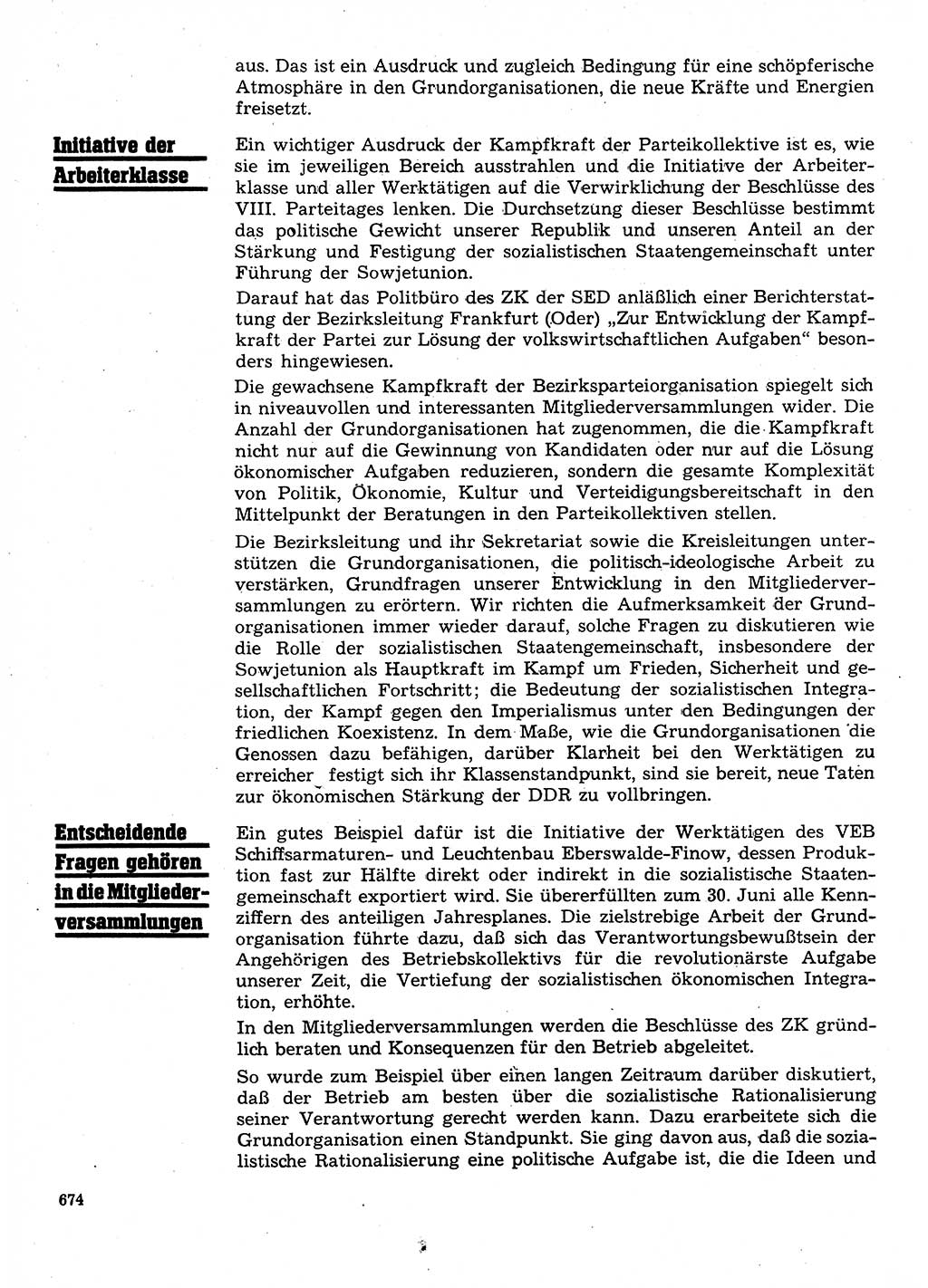 Neuer Weg (NW), Organ des Zentralkomitees (ZK) der SED (Sozialistische Einheitspartei Deutschlands) für Fragen des Parteilebens, 28. Jahrgang [Deutsche Demokratische Republik (DDR)] 1973, Seite 674 (NW ZK SED DDR 1973, S. 674)