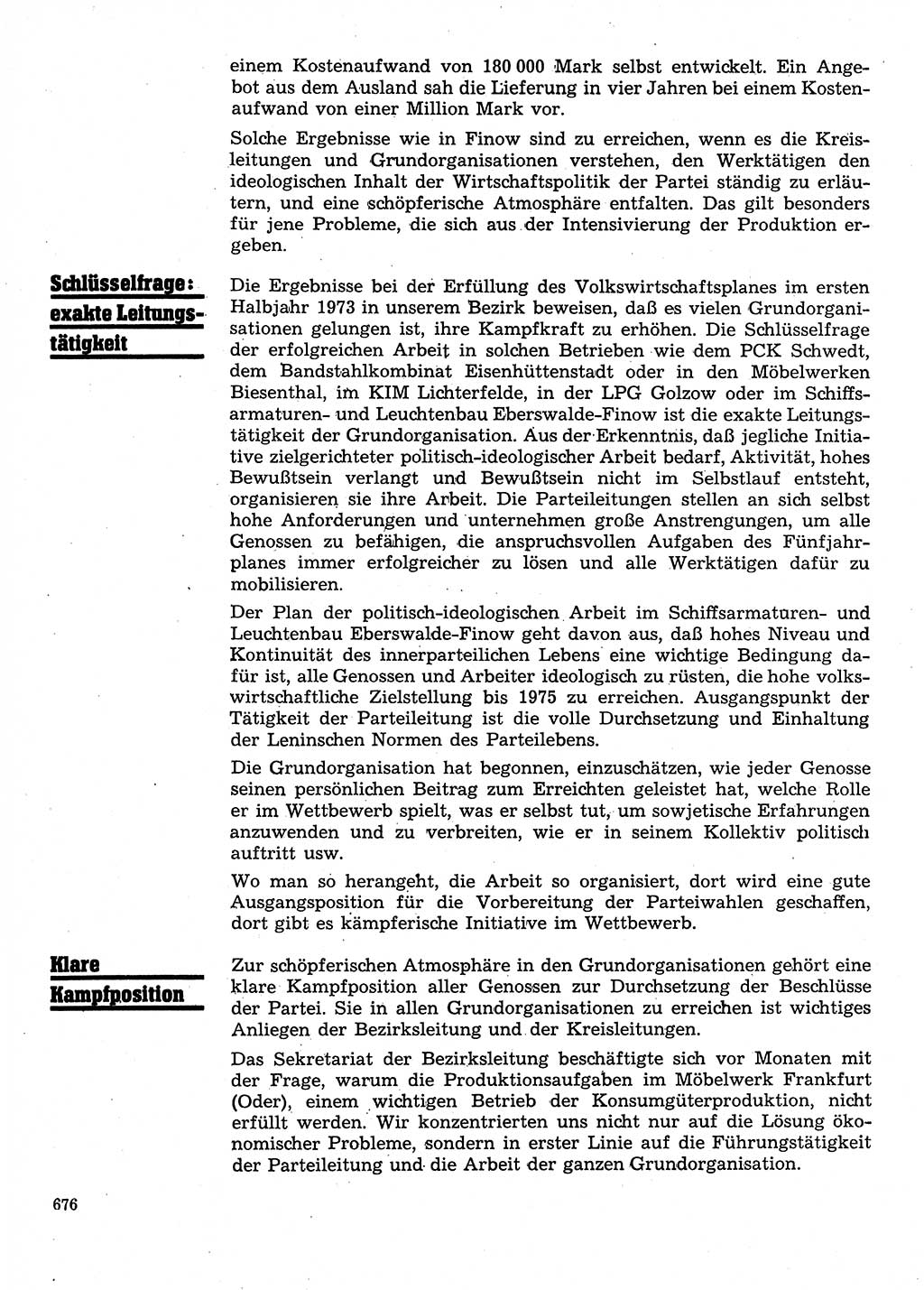Neuer Weg (NW), Organ des Zentralkomitees (ZK) der SED (Sozialistische Einheitspartei Deutschlands) für Fragen des Parteilebens, 28. Jahrgang [Deutsche Demokratische Republik (DDR)] 1973, Seite 676 (NW ZK SED DDR 1973, S. 676)