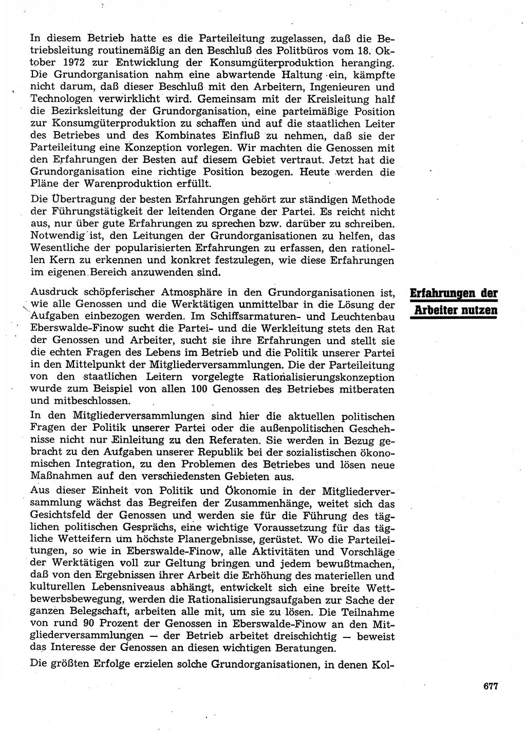 Neuer Weg (NW), Organ des Zentralkomitees (ZK) der SED (Sozialistische Einheitspartei Deutschlands) für Fragen des Parteilebens, 28. Jahrgang [Deutsche Demokratische Republik (DDR)] 1973, Seite 677 (NW ZK SED DDR 1973, S. 677)