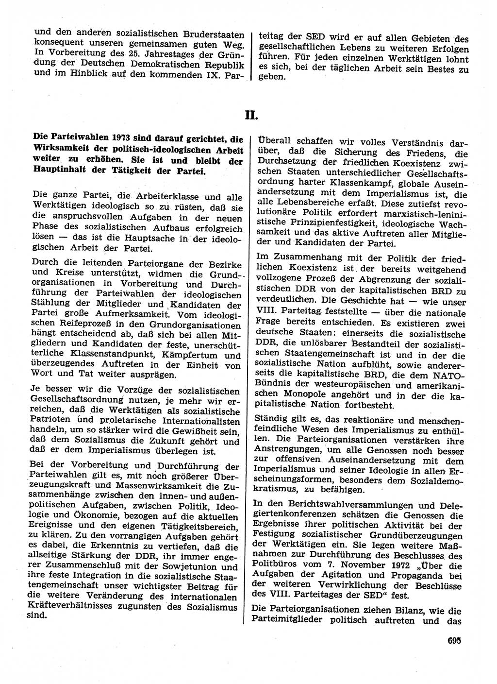 Neuer Weg (NW), Organ des Zentralkomitees (ZK) der SED (Sozialistische Einheitspartei Deutschlands) für Fragen des Parteilebens, 28. Jahrgang [Deutsche Demokratische Republik (DDR)] 1973, Seite 695 (NW ZK SED DDR 1973, S. 695)