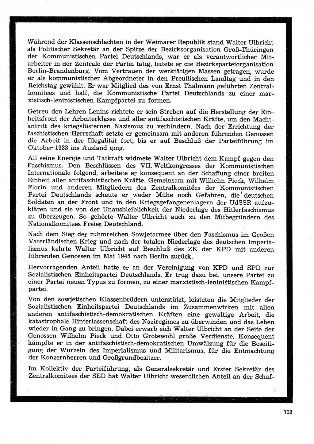 Neuer Weg (NW), Organ des Zentralkomitees (ZK) der SED (Sozialistische Einheitspartei Deutschlands) für Fragen des Parteilebens, 28. Jahrgang [Deutsche Demokratische Republik (DDR)] 1973, Seite 723 (NW ZK SED DDR 1973, S. 723)