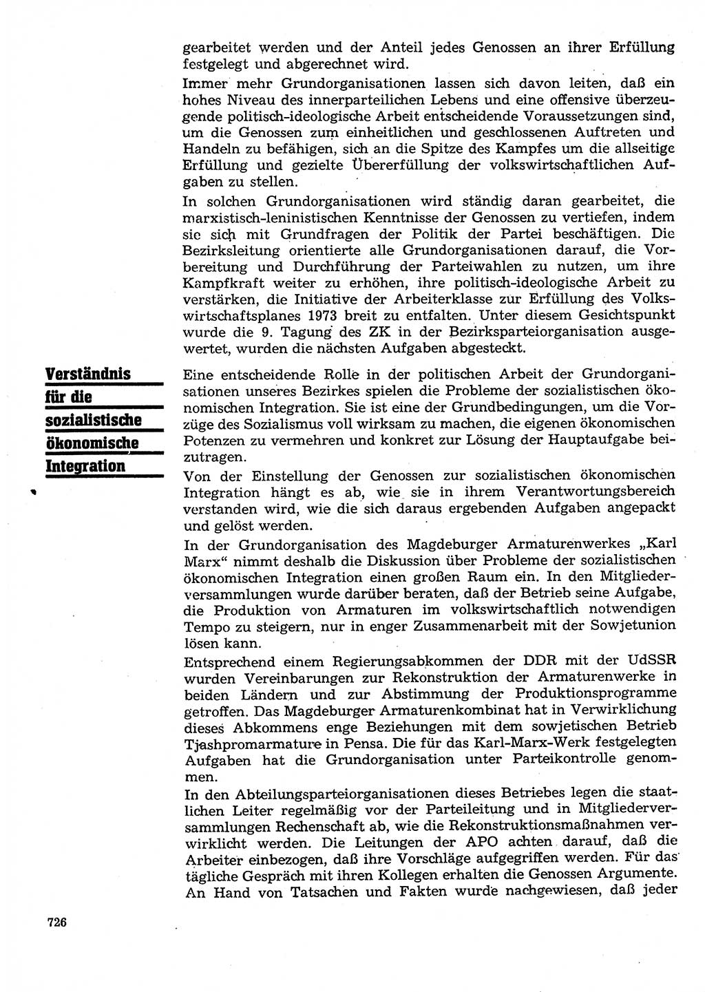 Neuer Weg (NW), Organ des Zentralkomitees (ZK) der SED (Sozialistische Einheitspartei Deutschlands) für Fragen des Parteilebens, 28. Jahrgang [Deutsche Demokratische Republik (DDR)] 1973, Seite 726 (NW ZK SED DDR 1973, S. 726)