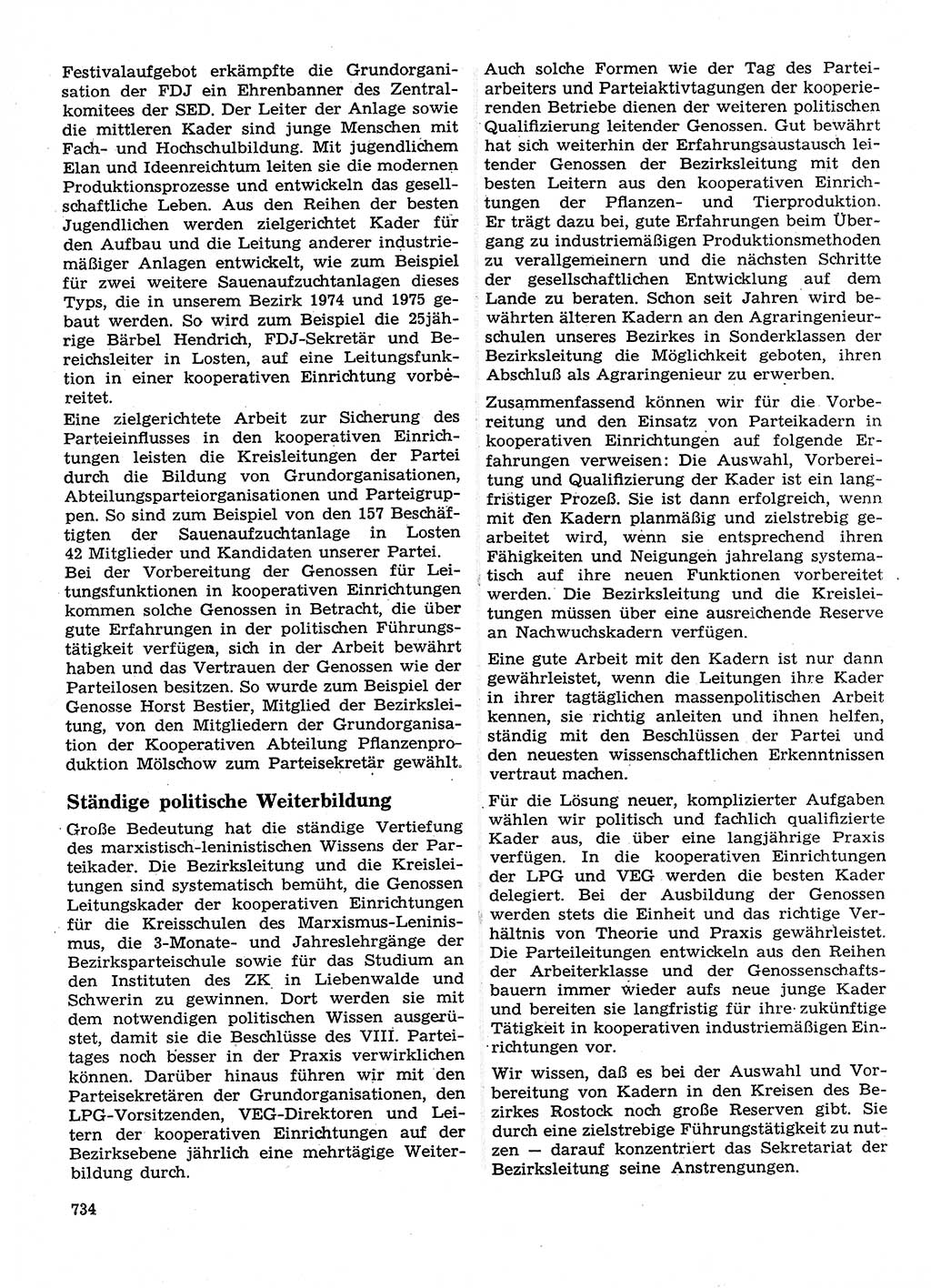 Neuer Weg (NW), Organ des Zentralkomitees (ZK) der SED (Sozialistische Einheitspartei Deutschlands) für Fragen des Parteilebens, 28. Jahrgang [Deutsche Demokratische Republik (DDR)] 1973, Seite 734 (NW ZK SED DDR 1973, S. 734)