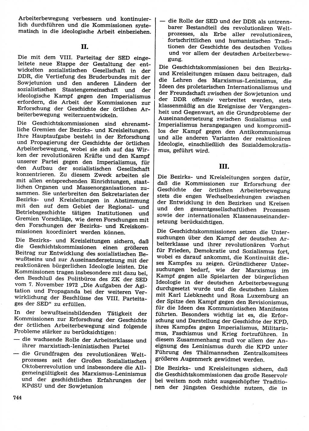 Neuer Weg (NW), Organ des Zentralkomitees (ZK) der SED (Sozialistische Einheitspartei Deutschlands) fÃ¼r Fragen des Parteilebens, 28. Jahrgang [Deutsche Demokratische Republik (DDR)] 1973, Seite 744 (NW ZK SED DDR 1973, S. 744)