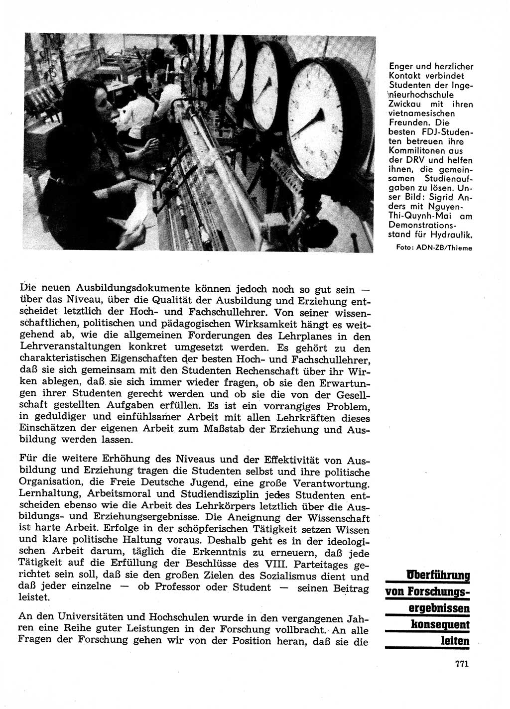 Neuer Weg (NW), Organ des Zentralkomitees (ZK) der SED (Sozialistische Einheitspartei Deutschlands) für Fragen des Parteilebens, 28. Jahrgang [Deutsche Demokratische Republik (DDR)] 1973, Seite 771 (NW ZK SED DDR 1973, S. 771)